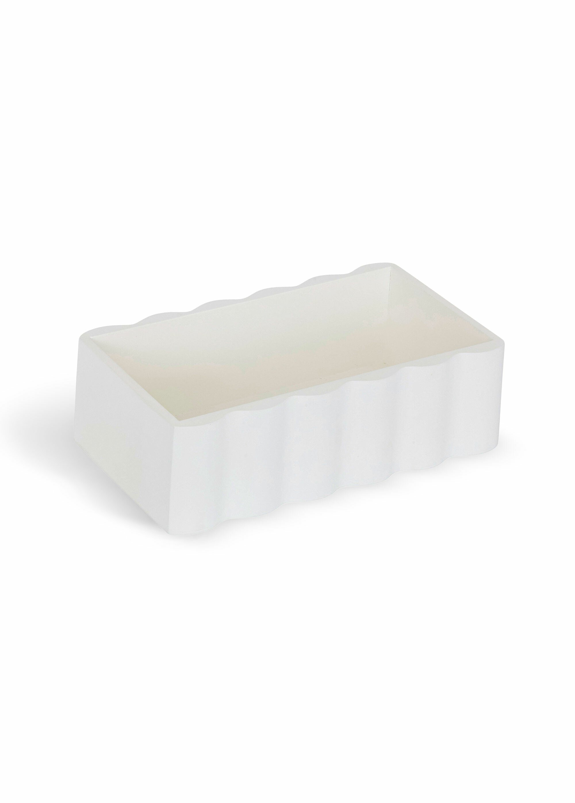 Boite à mouchoirs ondulée en bois Blanc JJA-211539 DE1