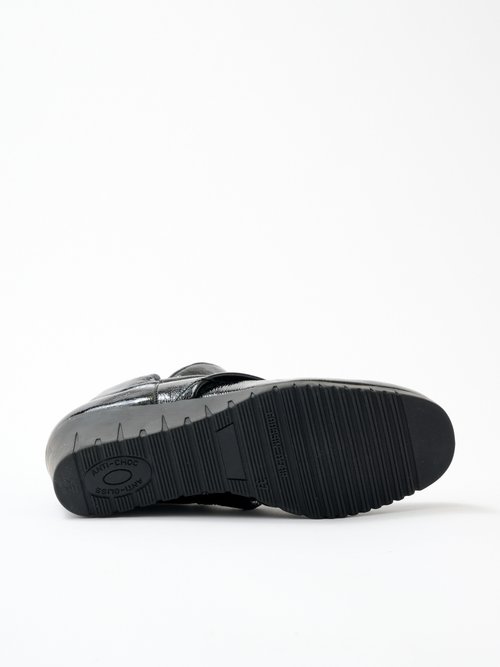 Boots zippées cuir vernis Femme Noir ONORINE UN1