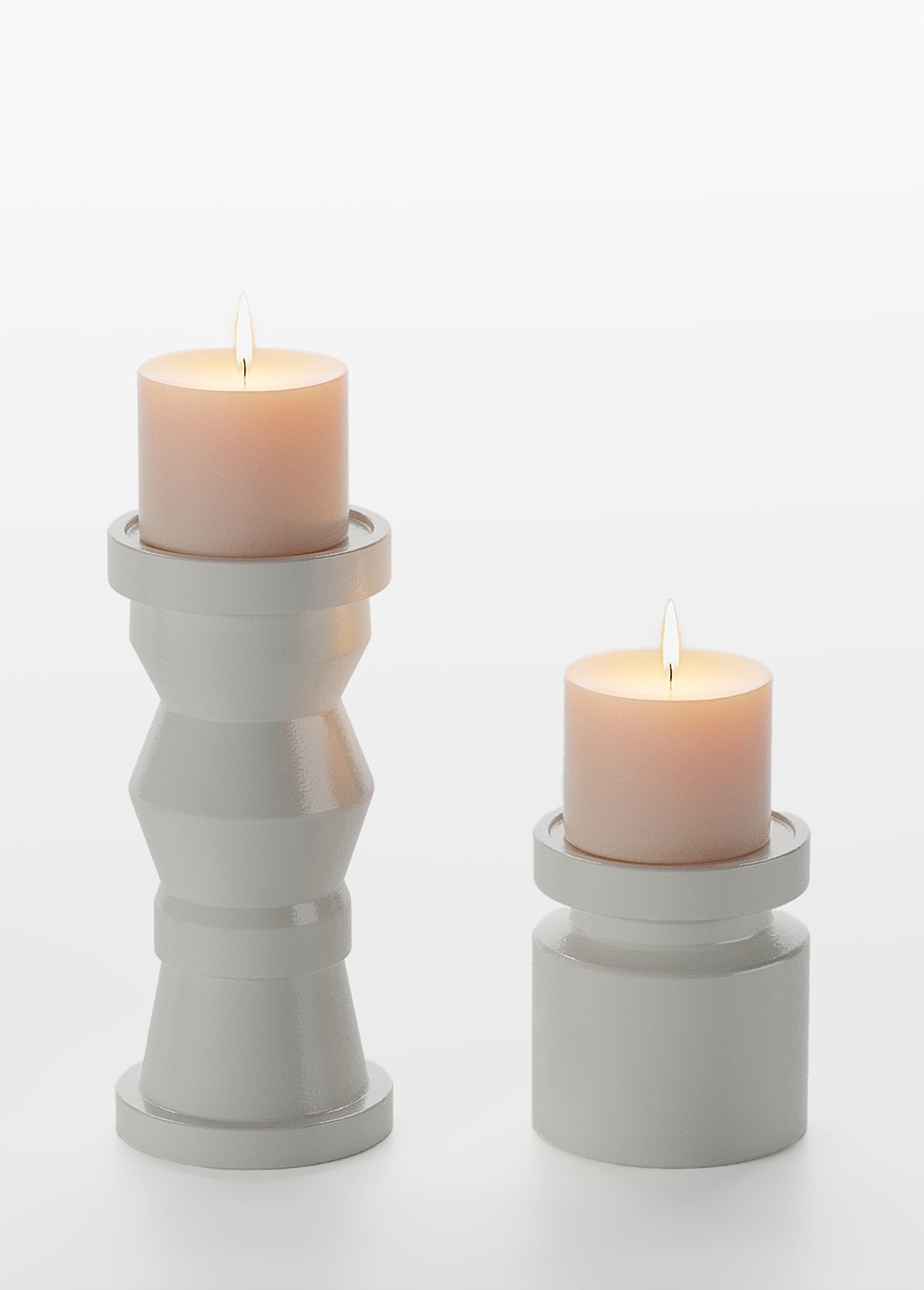 Bougeoirs déco assortis en bois