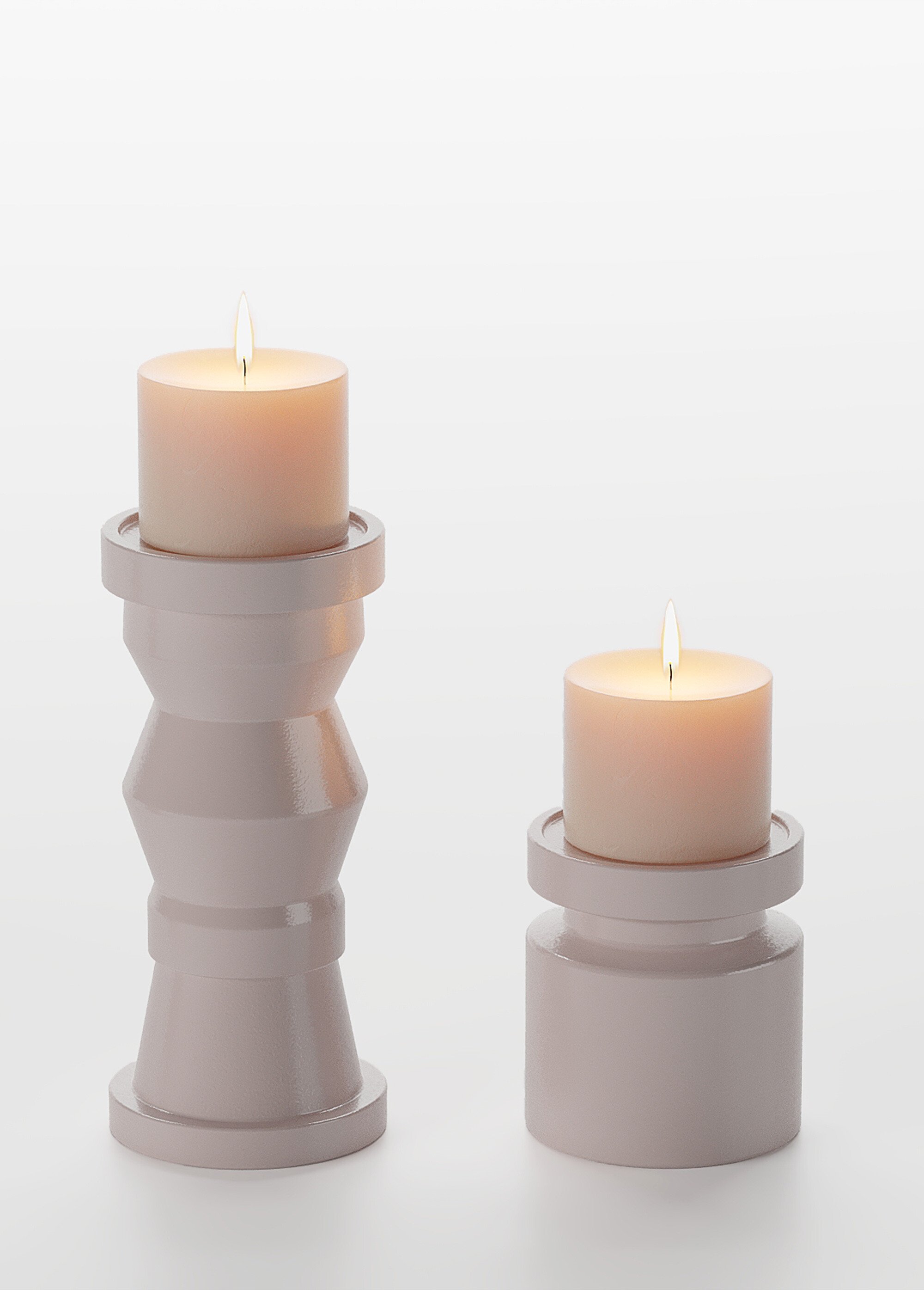 Bougeoirs déco assortis en bois