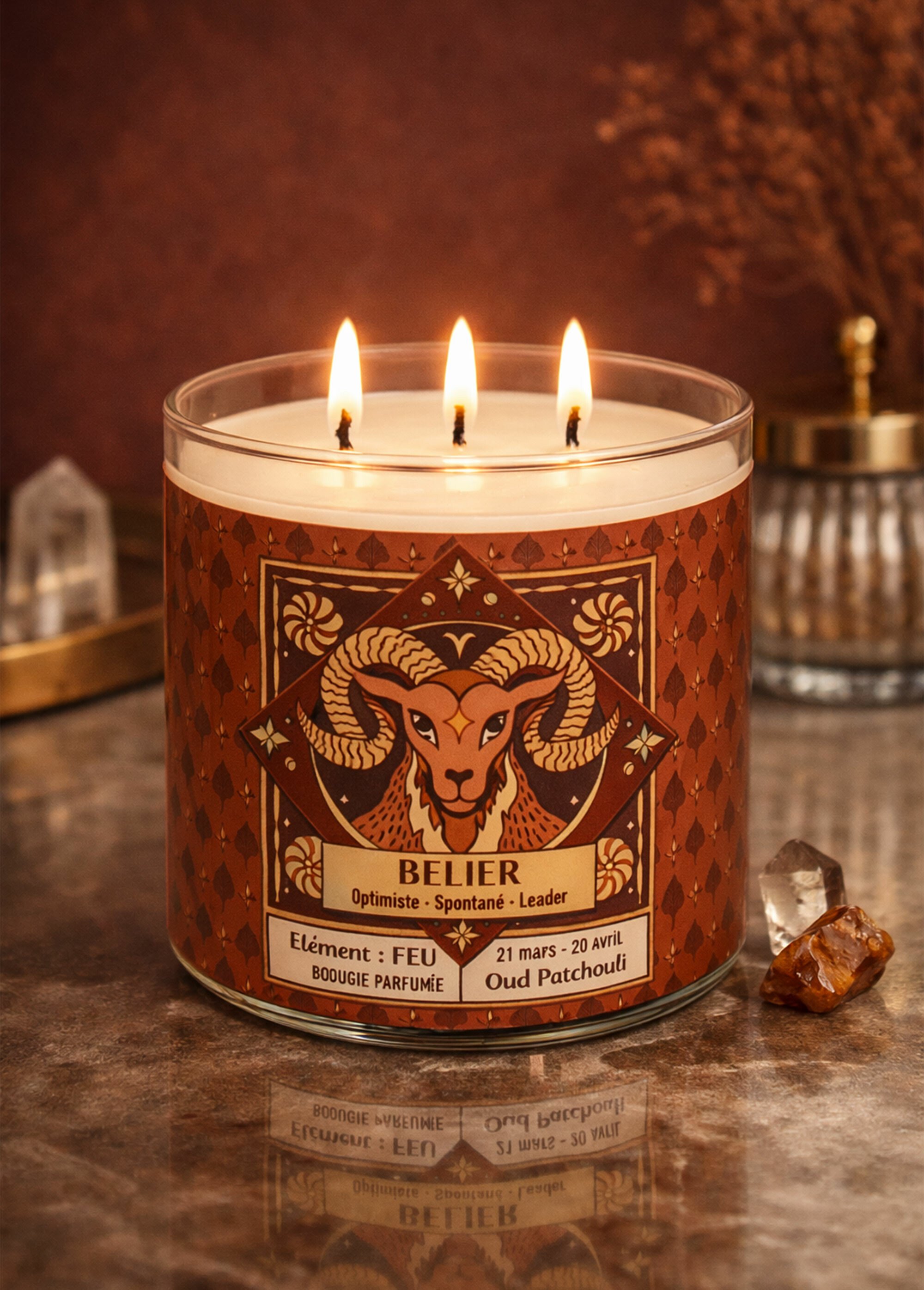 Bougie parfumée thème Signe du zodiaque Marron JJA-211656 SI1