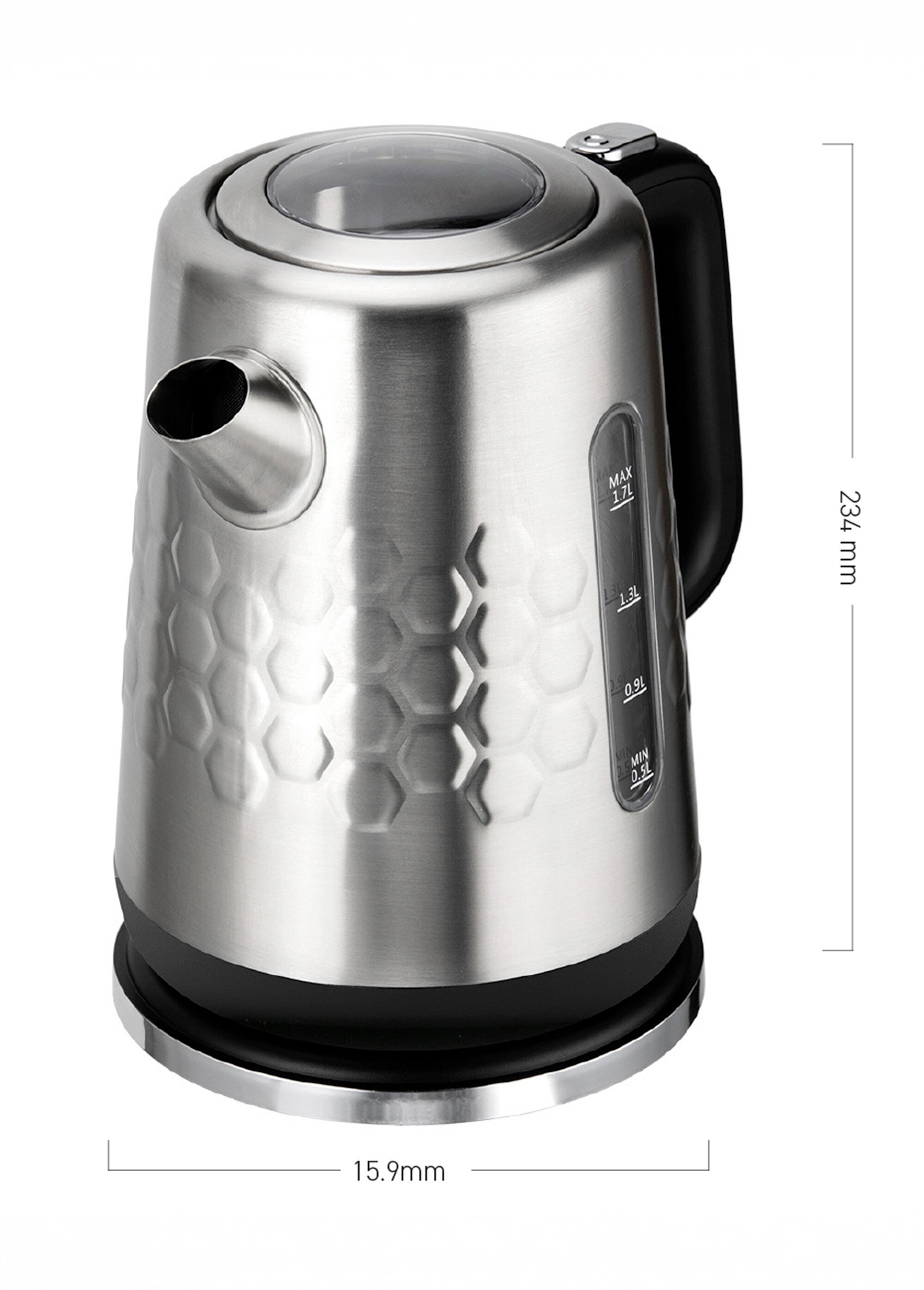 Bouilloire inox électrique 1,7L Noir 9220225 DE2