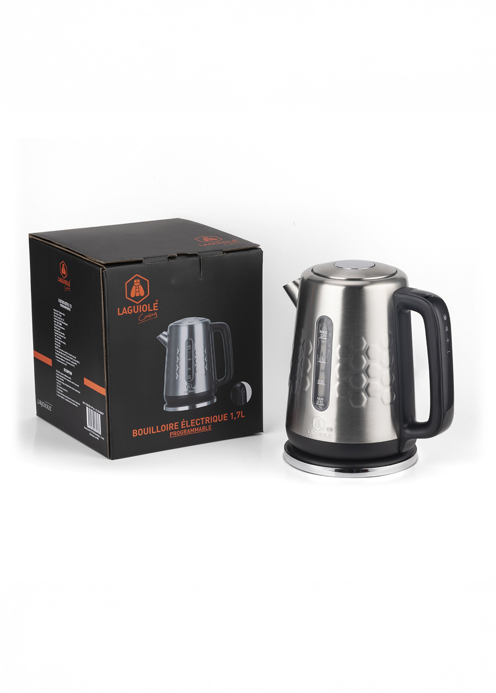 Bouilloire inox programmable 1,7L Noir 9220230 DE3