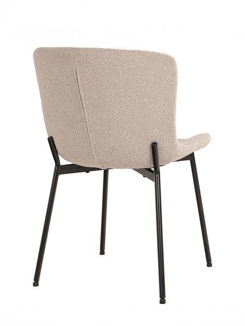 Chaise de salle à manger en bouclette BEIGE HN-1001135 DO1