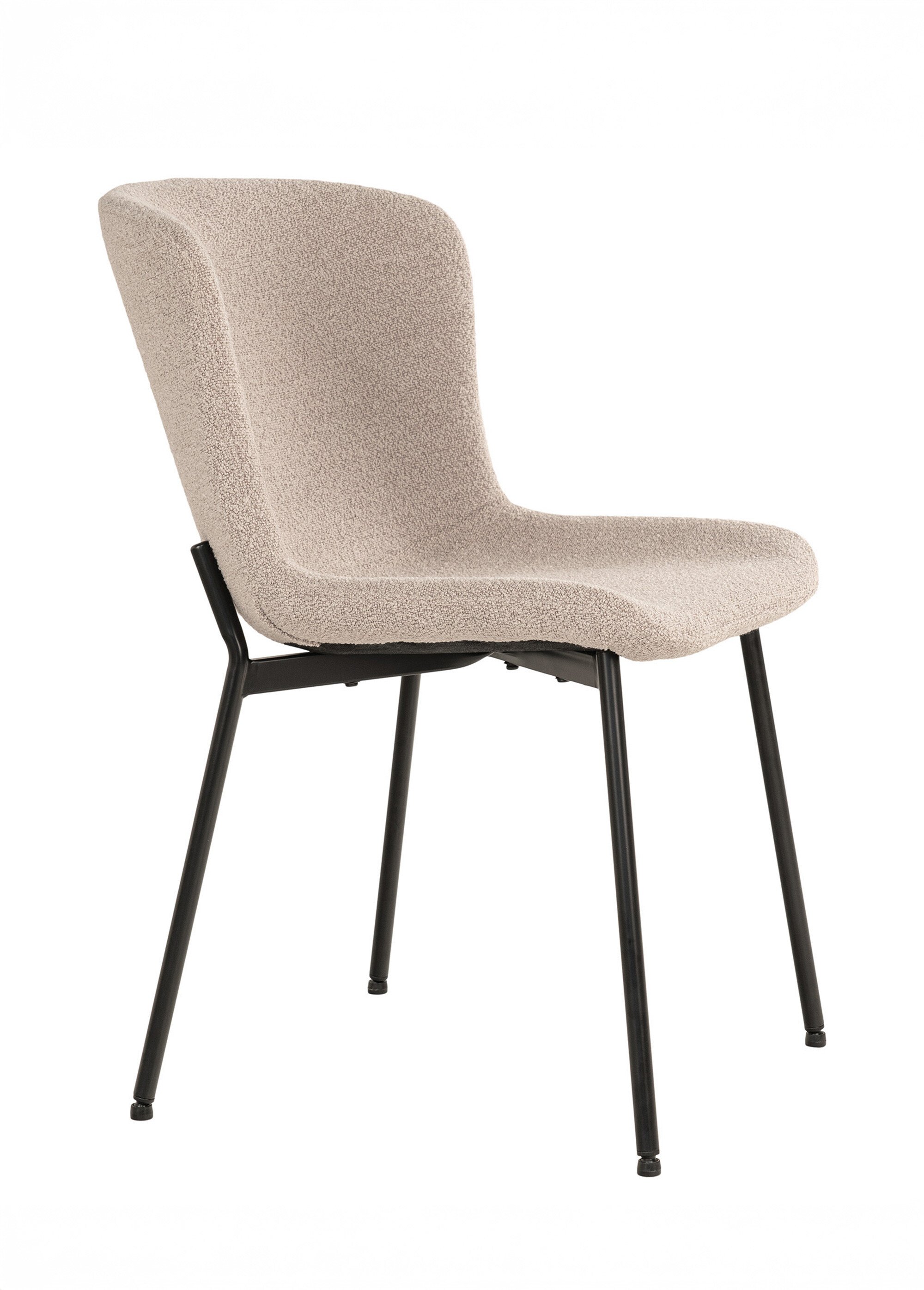 Chaise de salle à manger en bouclette BEIGE HN-1001135 DR1