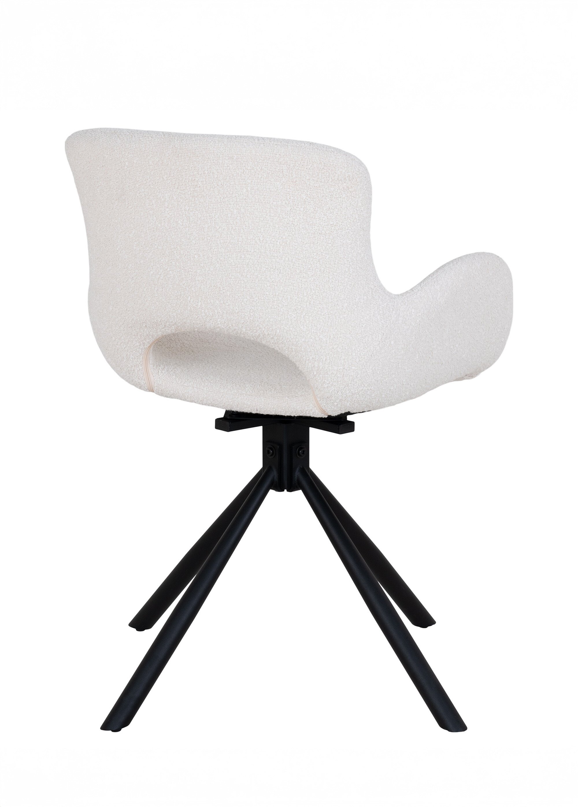 Chaise de salle à manger pivotante bouclette BLANC CASSE HN-1001186 DO1