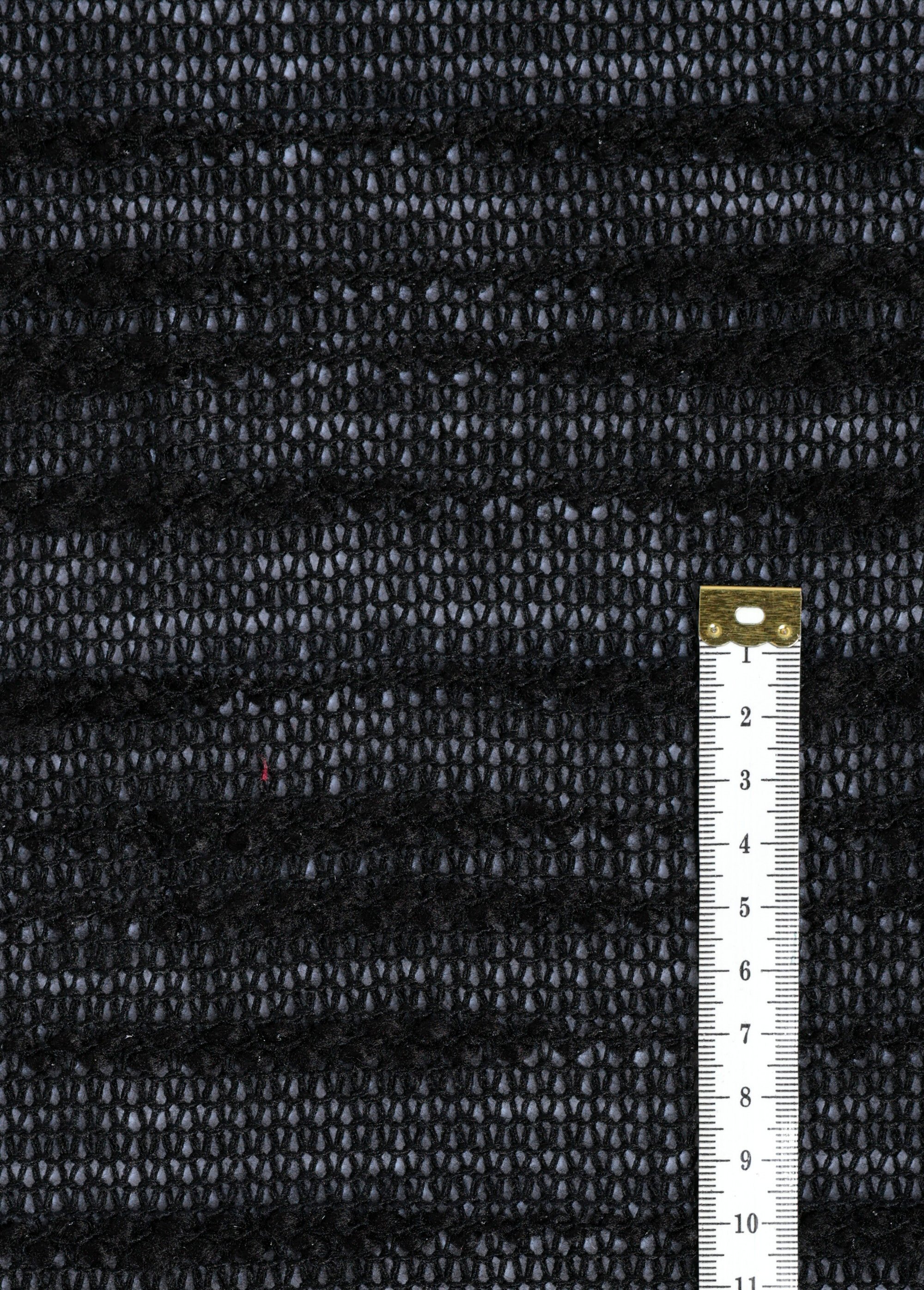 Coupon tissu habillement, lainage rayé NOIR COT147046 DE1