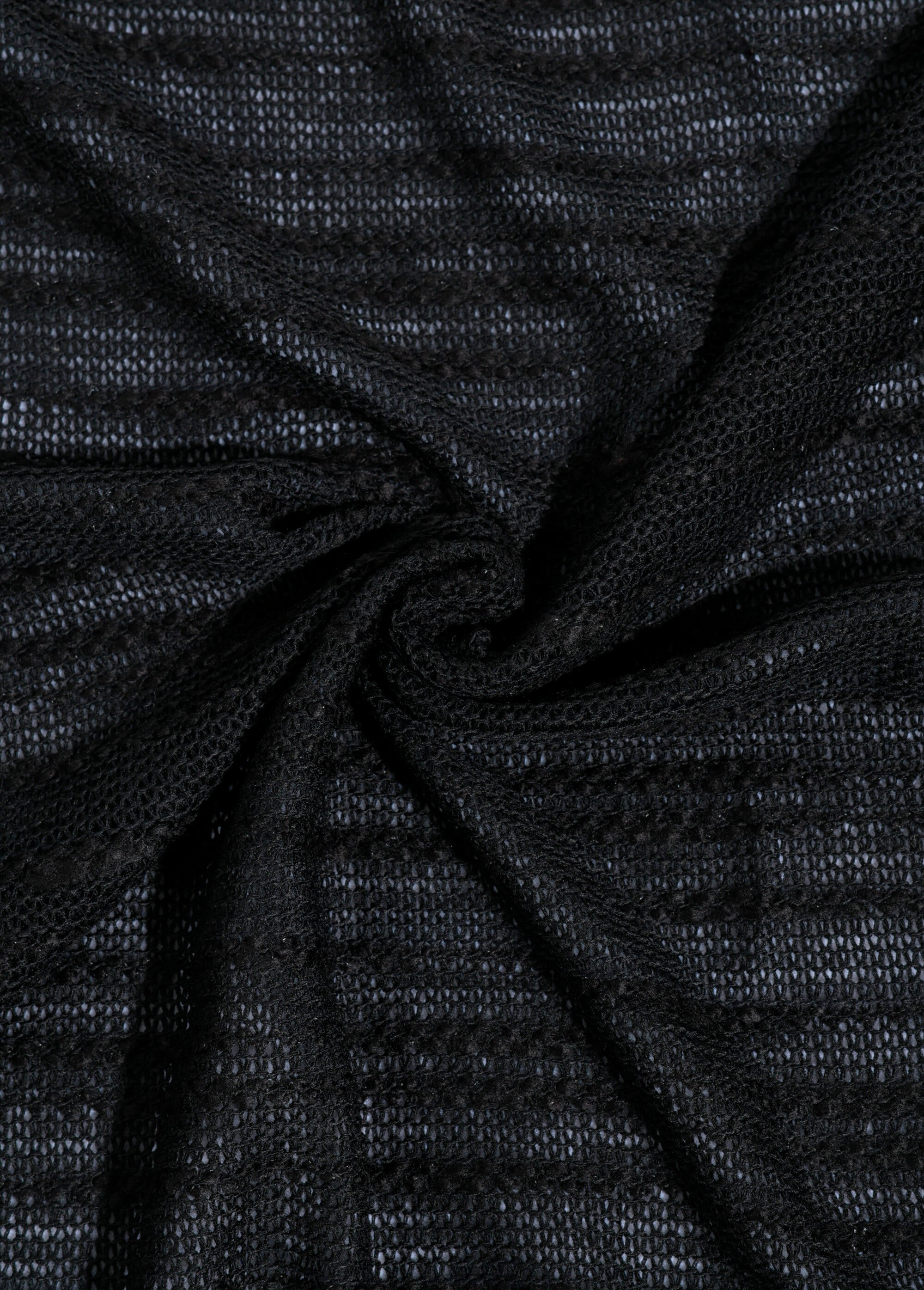 Coupon tissu habillement, lainage rayé NOIR COT147046 FA1