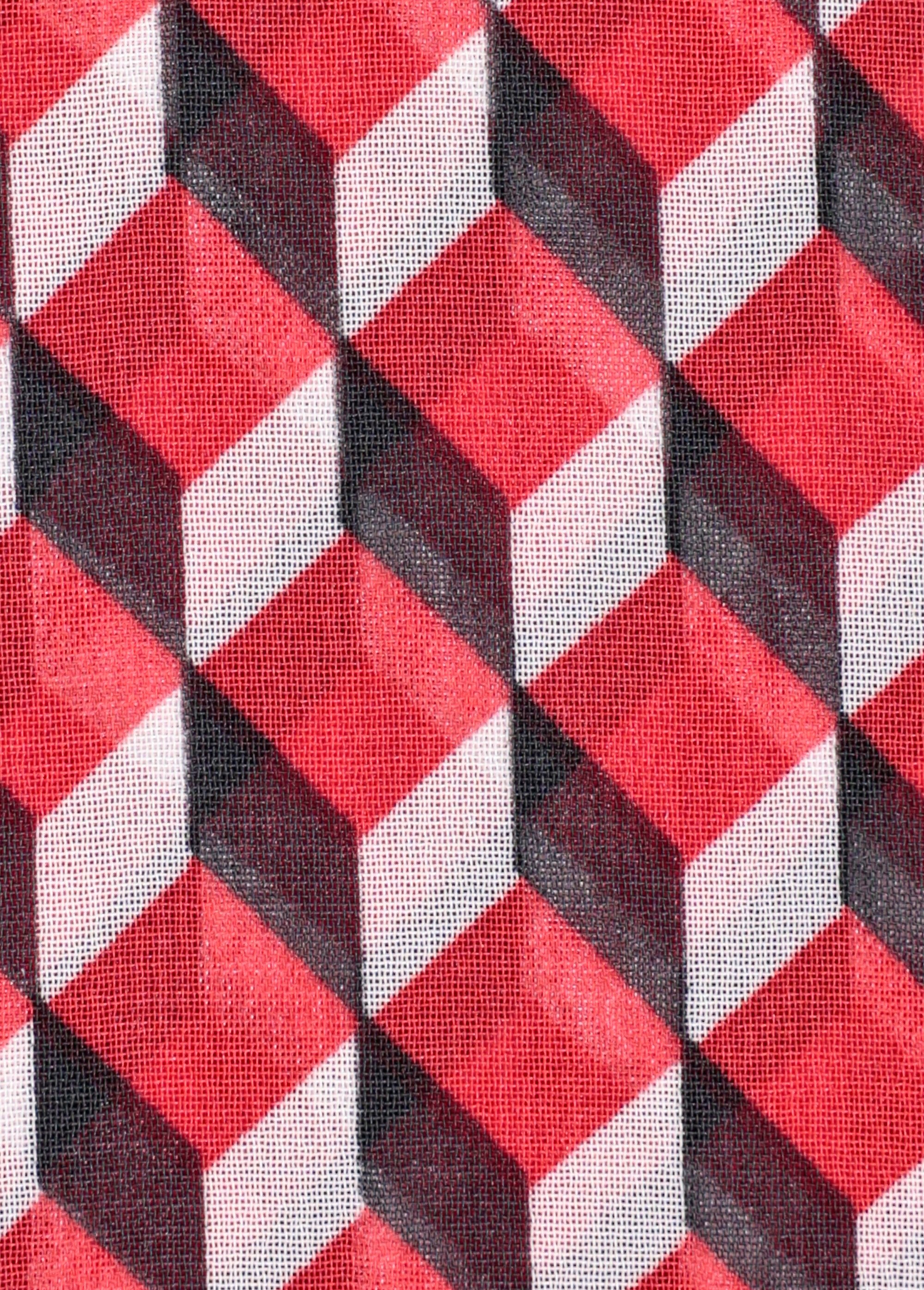 Coupon tissu habillement, voile losanges ROUGE COT147038 DE2