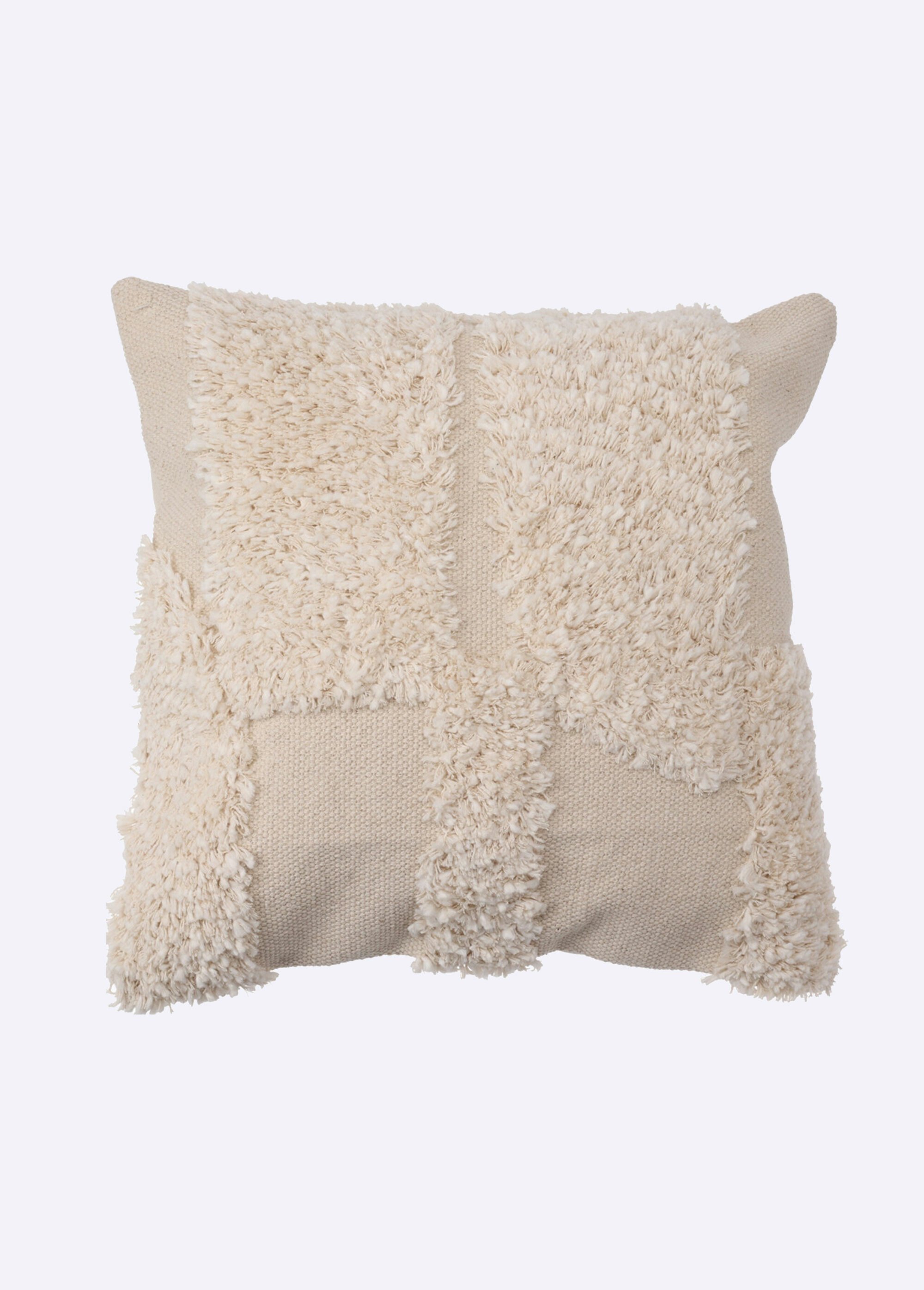 Coussin carré tufté motif abstrait Beige KP-A35940540 FA1