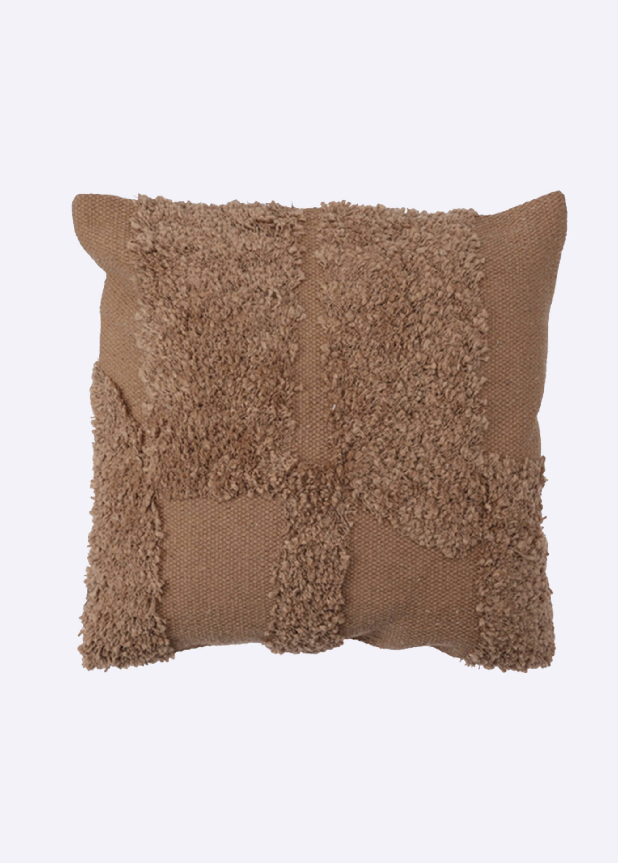 Coussin carré tufté motif abstrait Marron KP-A35940540 FA1