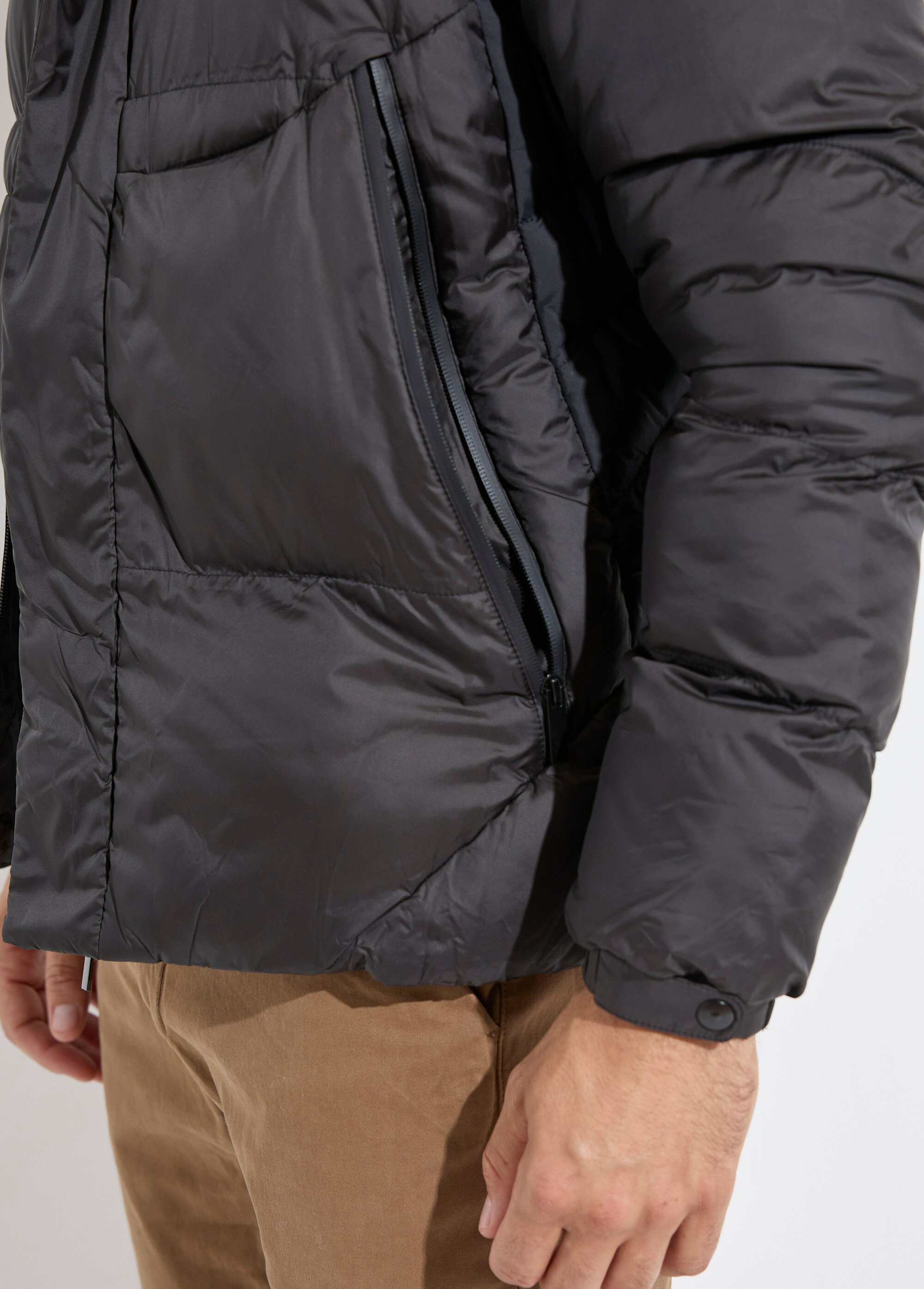 Doudoune chaude matelassée à capuche Homme Noir KYM5292 DE2