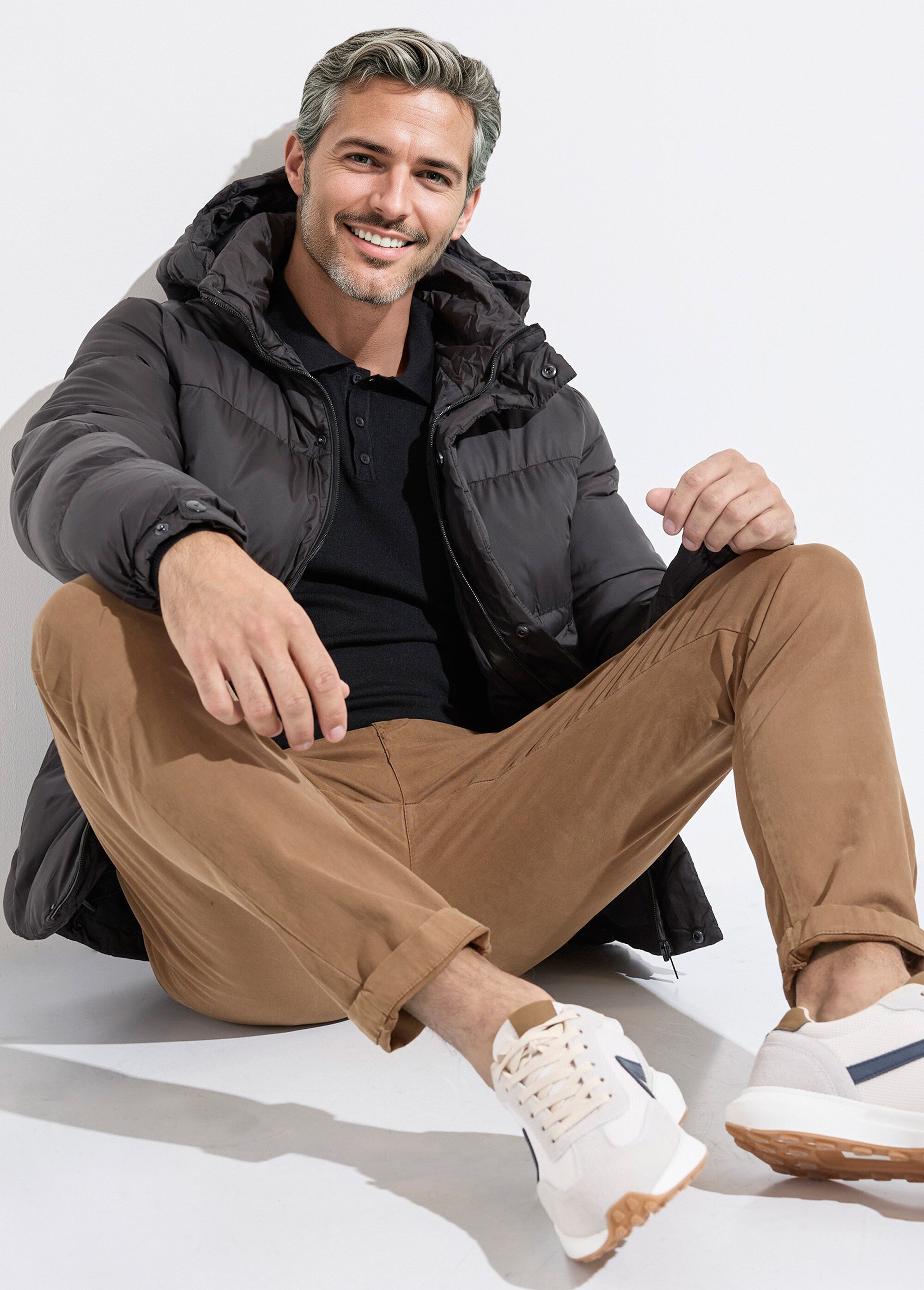 Doudoune chaude matelassée à capuche Homme Noir KYM5292 MV1