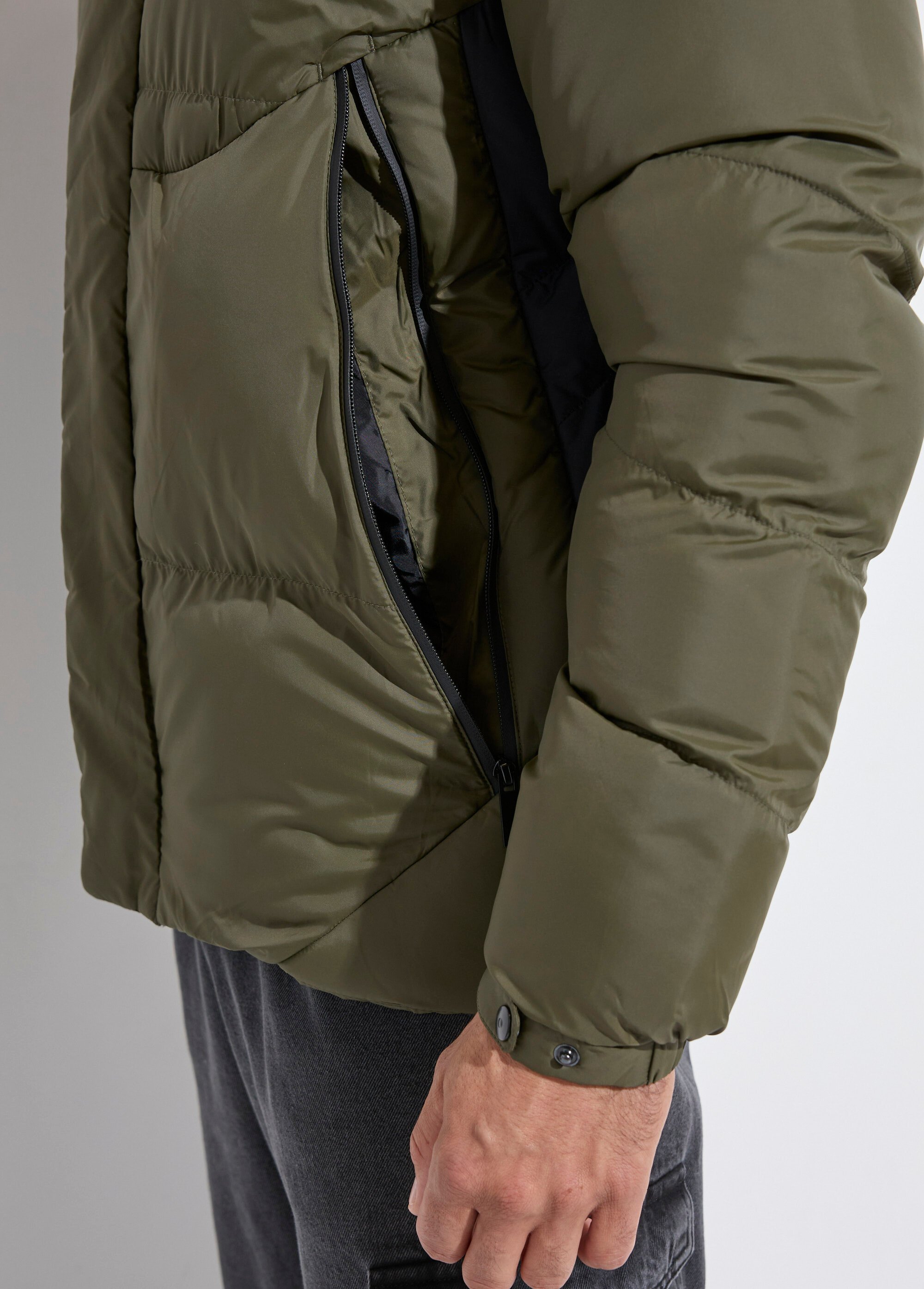 Doudoune chaude matelassée à capuche Homme Vert KYM5292 DE2