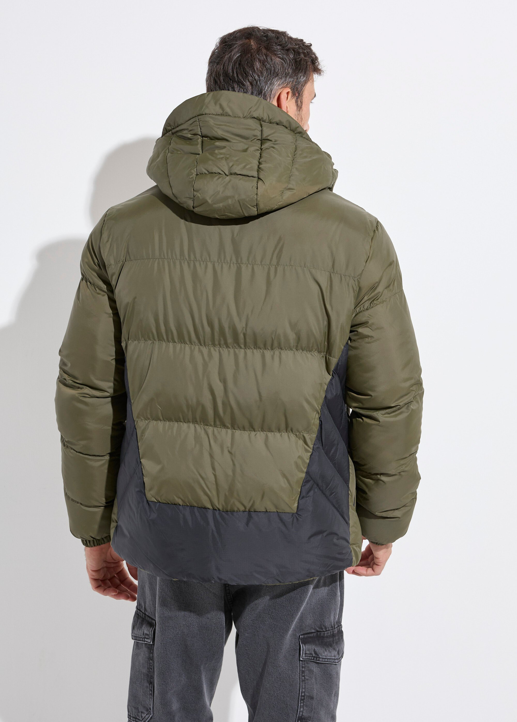 Doudoune chaude matelassée à capuche Homme Vert KYM5292 DO1