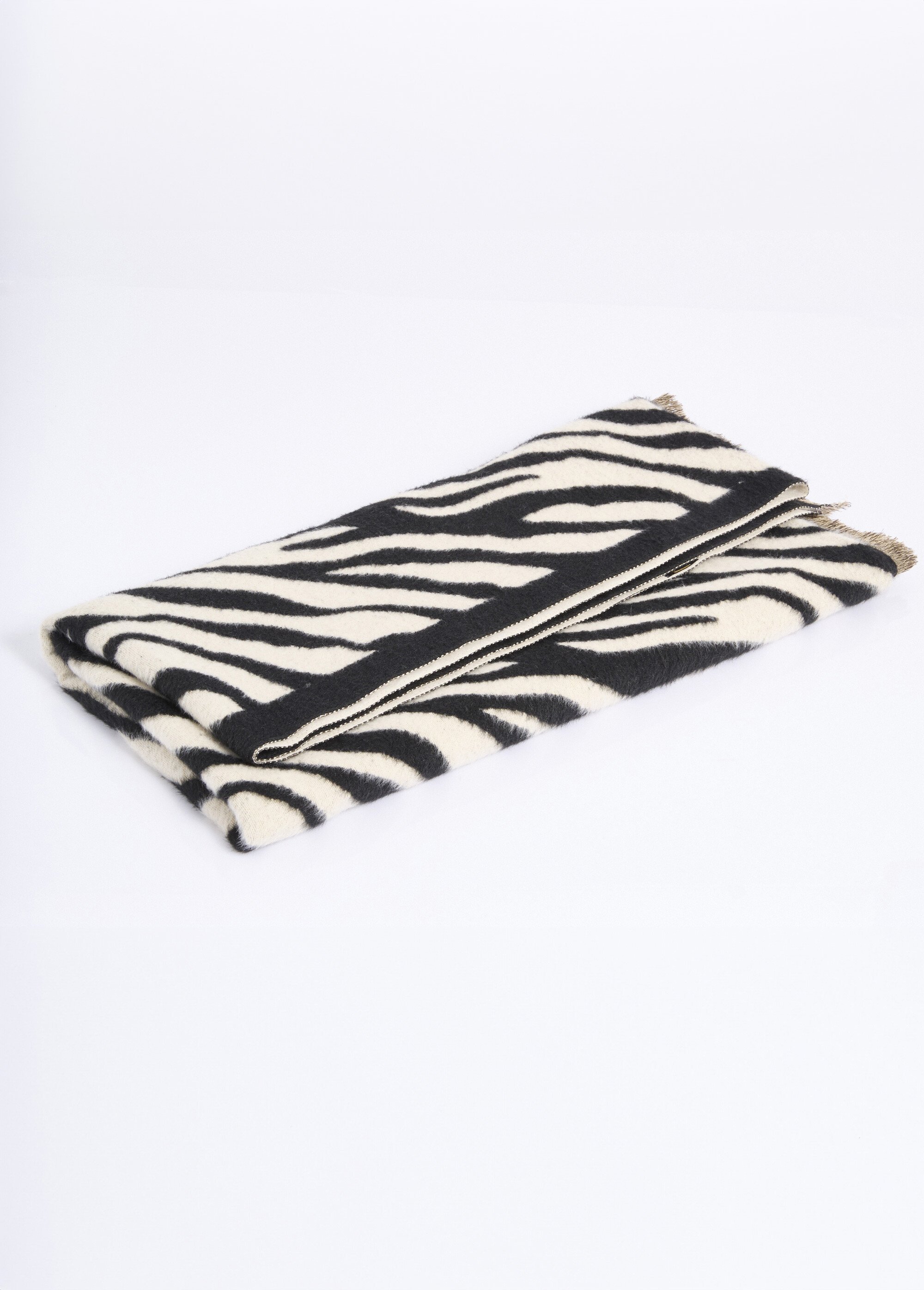 Echarpe fine à franches, motif zèbre Femme Noir TOPJC25287 DE1