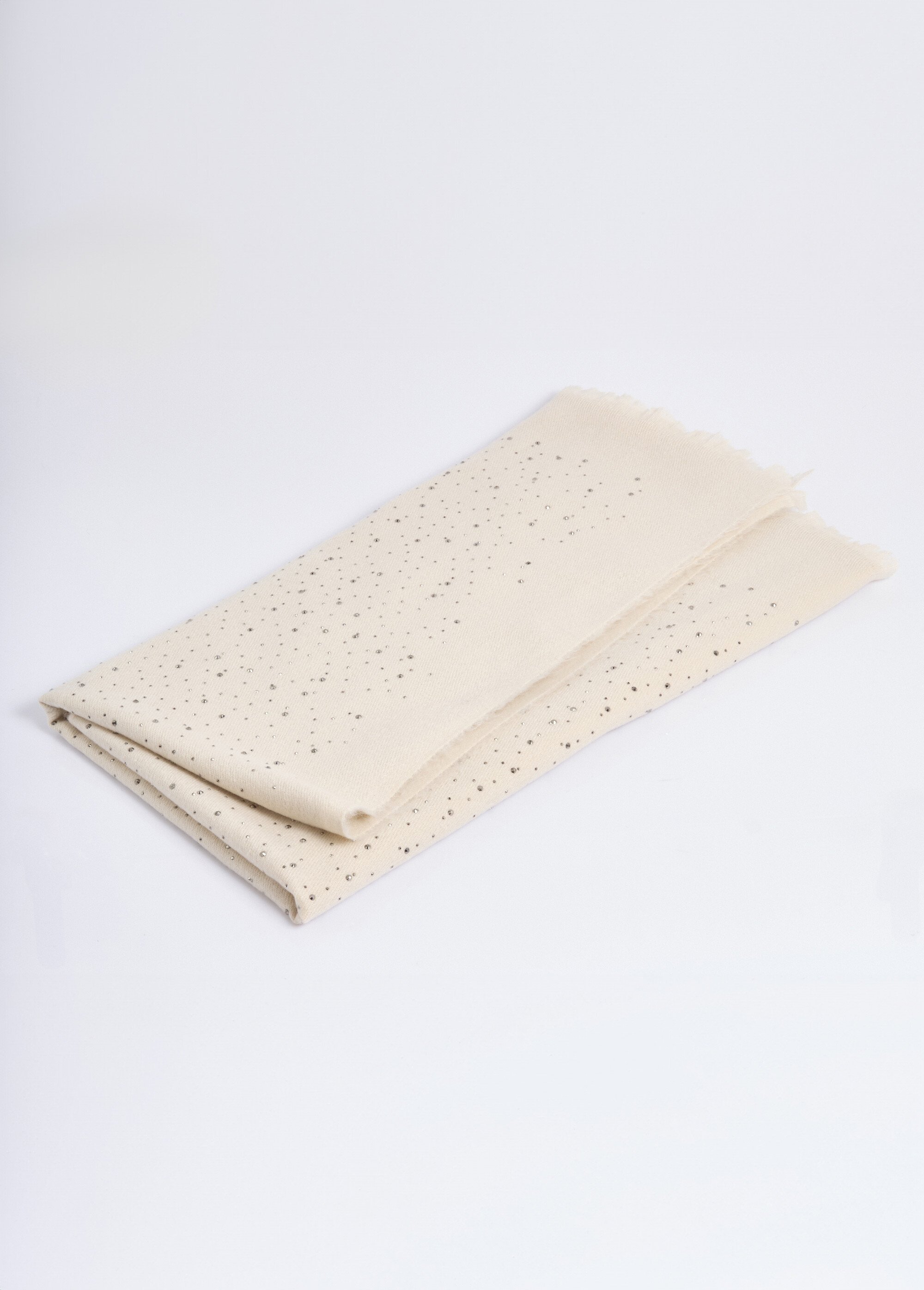 Echarpe fine en lainage avec strass Femme Blanc TOPJC25261 DE1