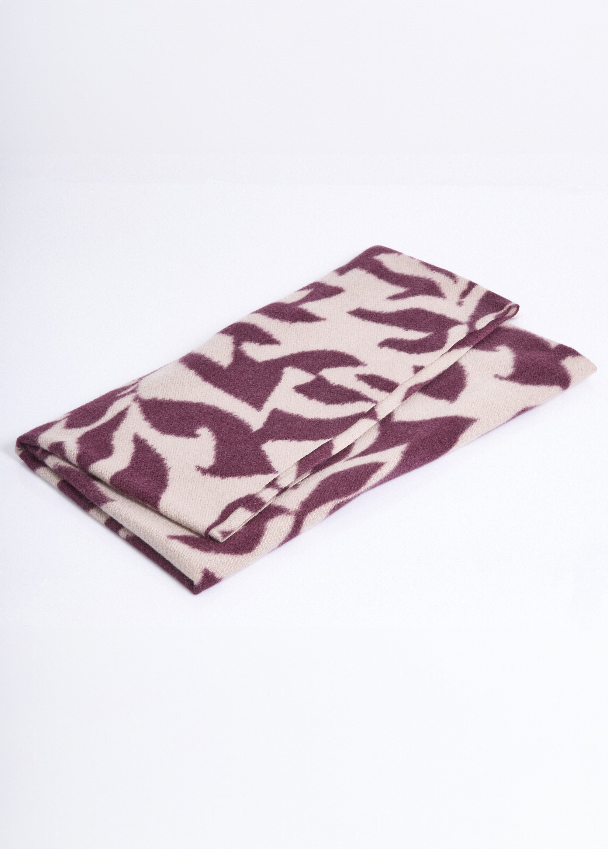 Echarpe fine en lainage motif acanthes Femme Rouge TOPJC25171 DE1