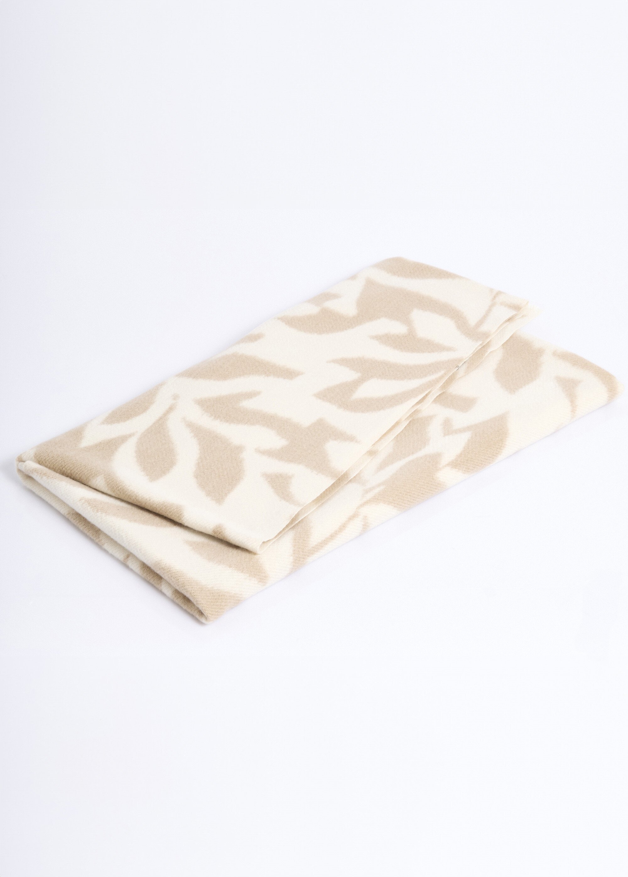 Echarpe fine en lainage motif acanthes Femme Beige TOPJC25171 DE1