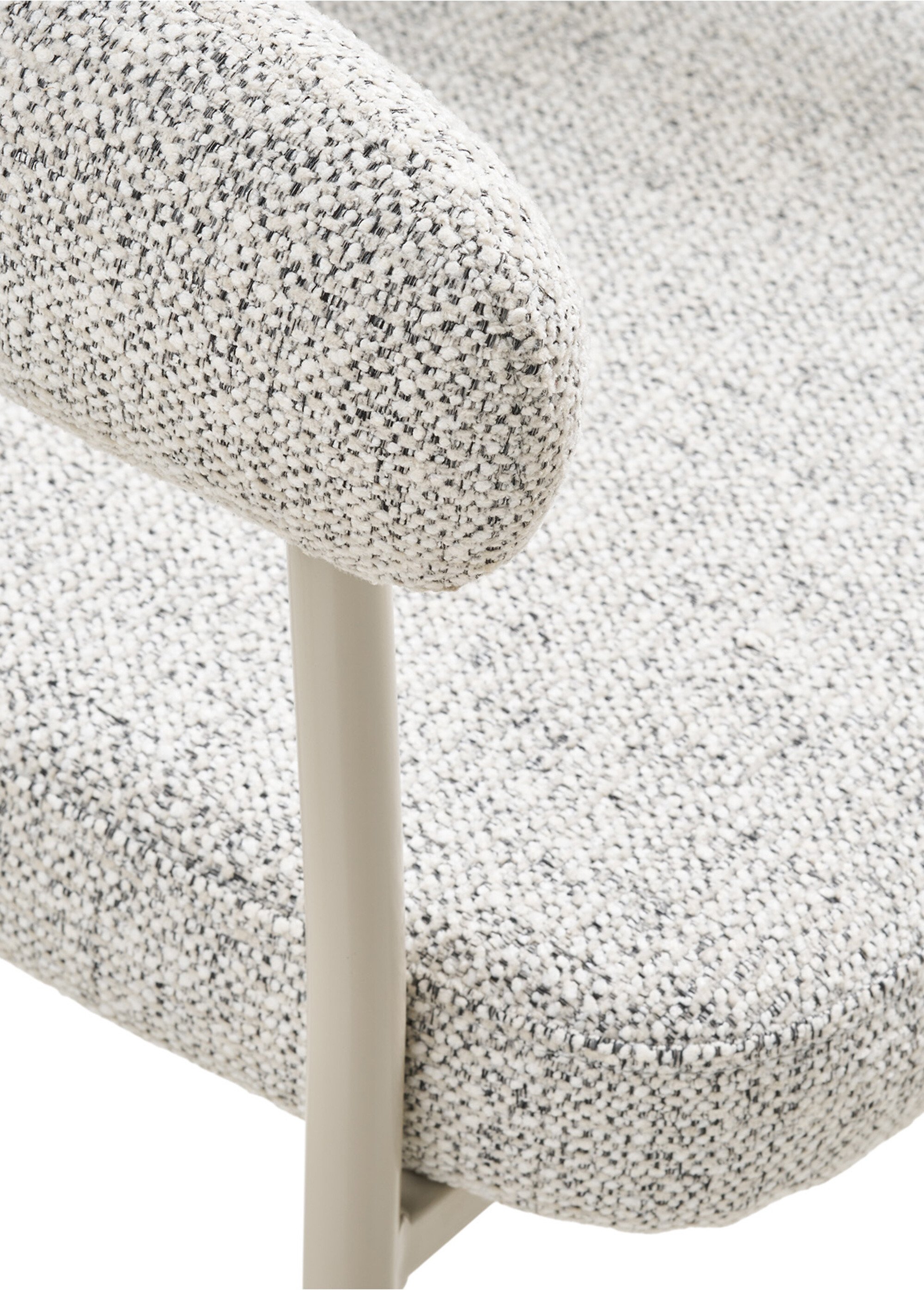 Fauteuil de salle à manger en bouclette BEIGE HN-1001405 DE2