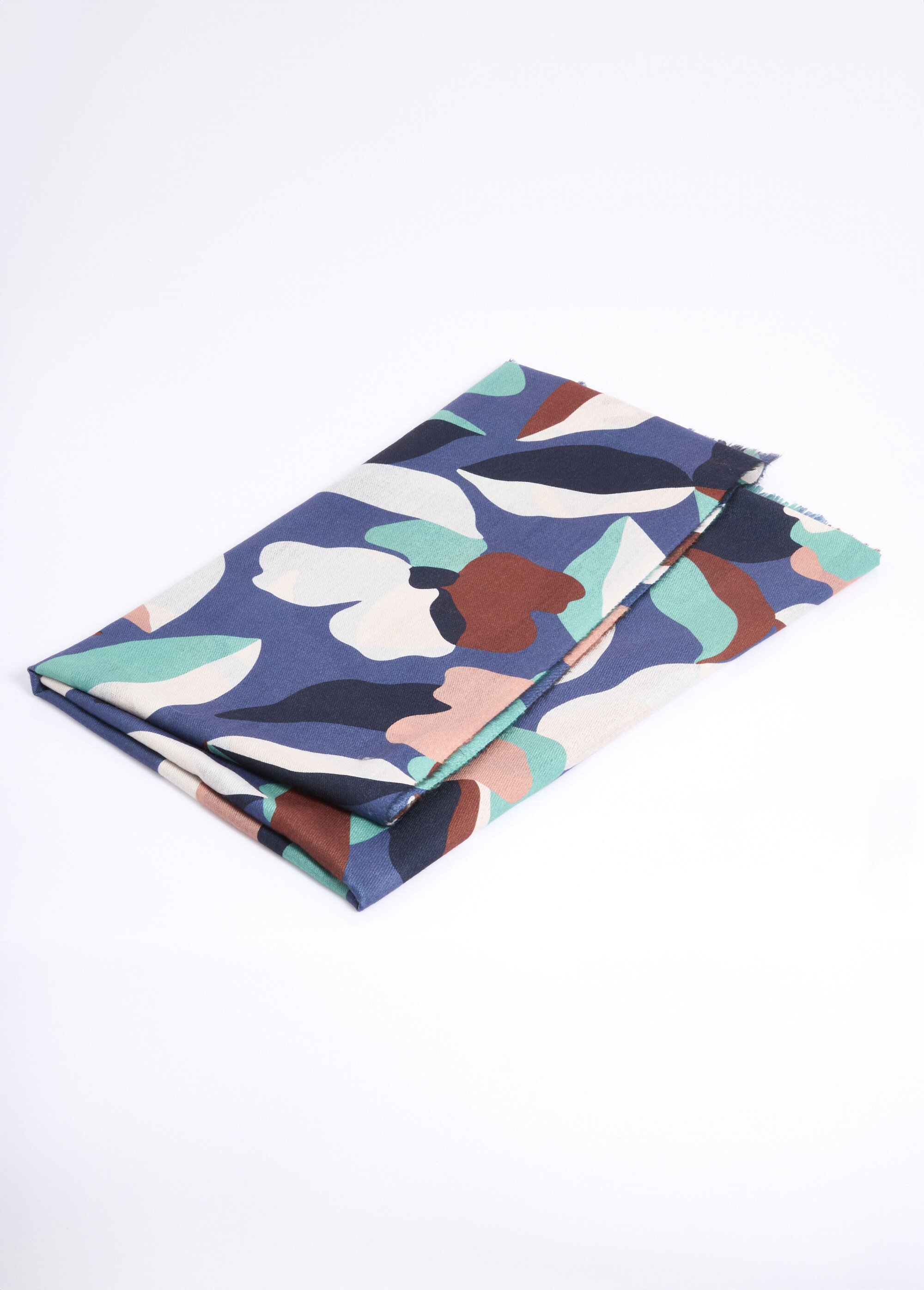 Foulard imprimé fleuri graphique Femme Bleu TOPJC25189 DE1