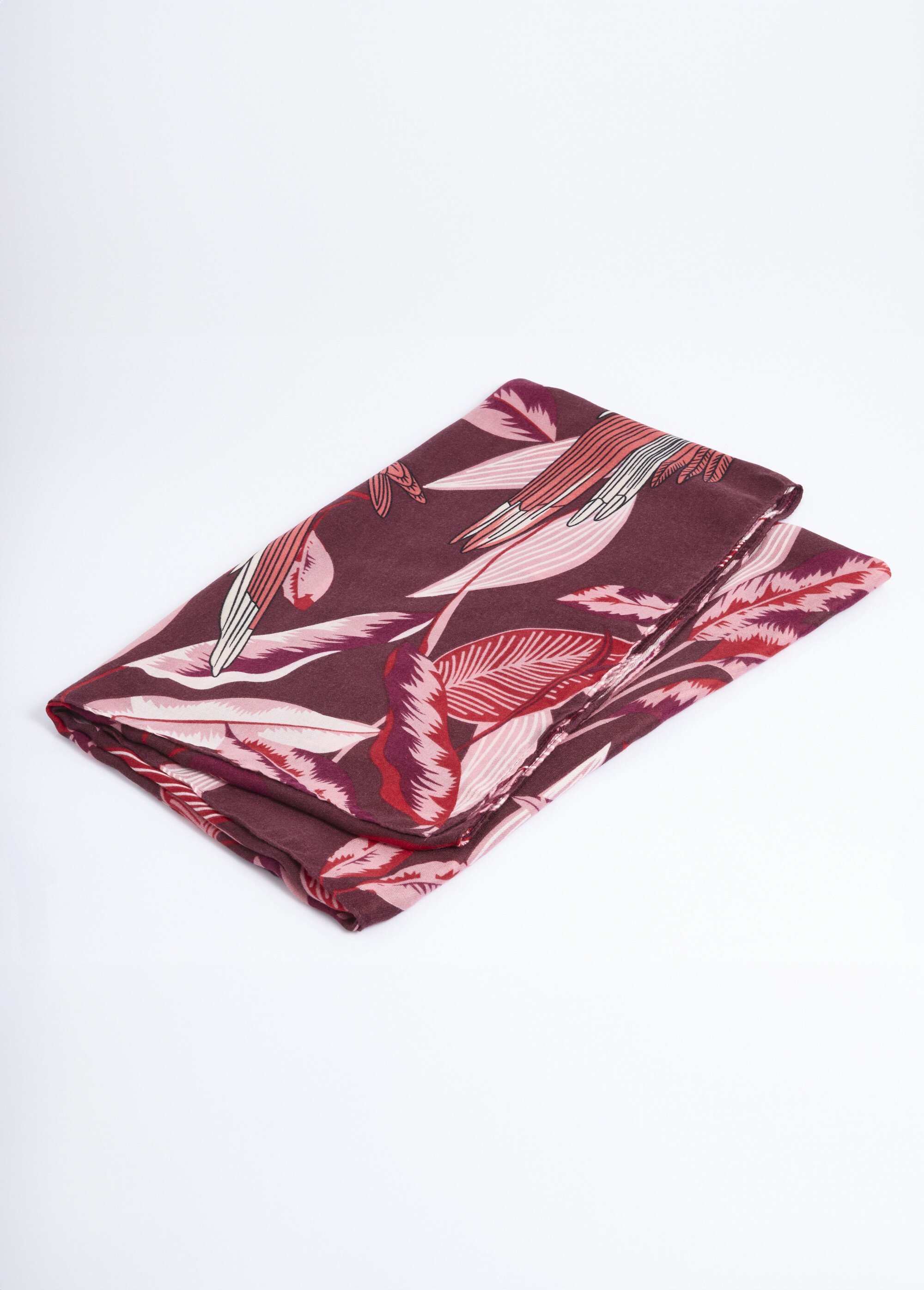 Foulard motif perroquet en camaieu Femme Rouge TOPJC25295 DE1