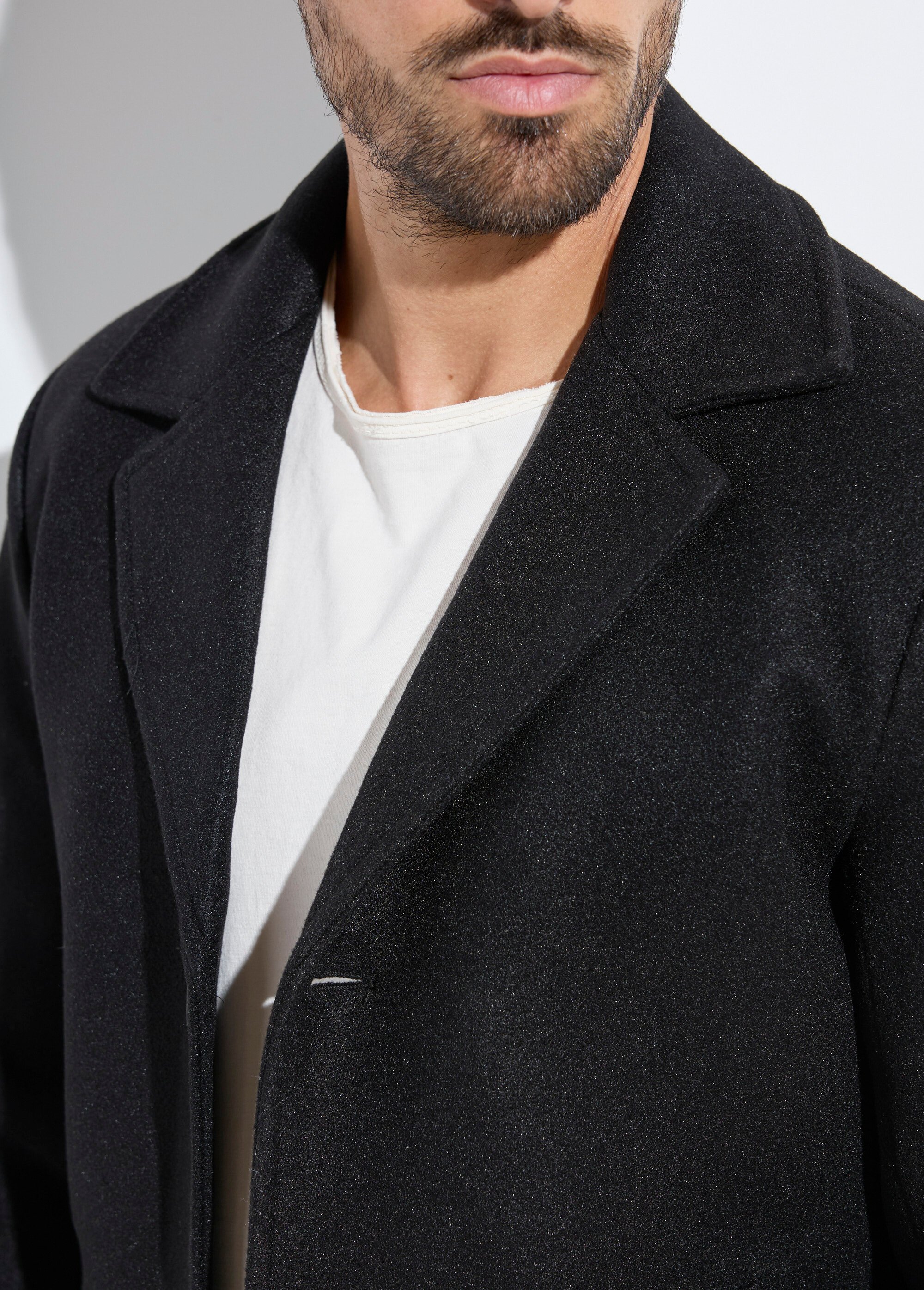 Manteau homme col tailleur en lainage