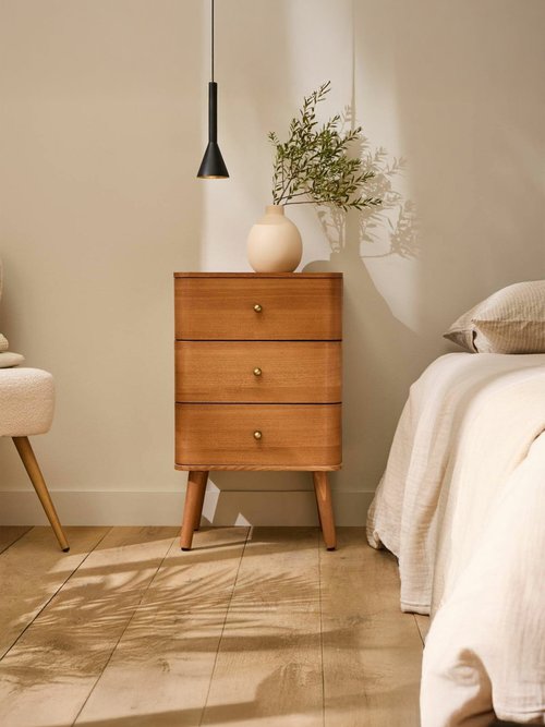 KARL Chevet 3 tiroirs arrondis BEIGE CAL-14912133 SI1