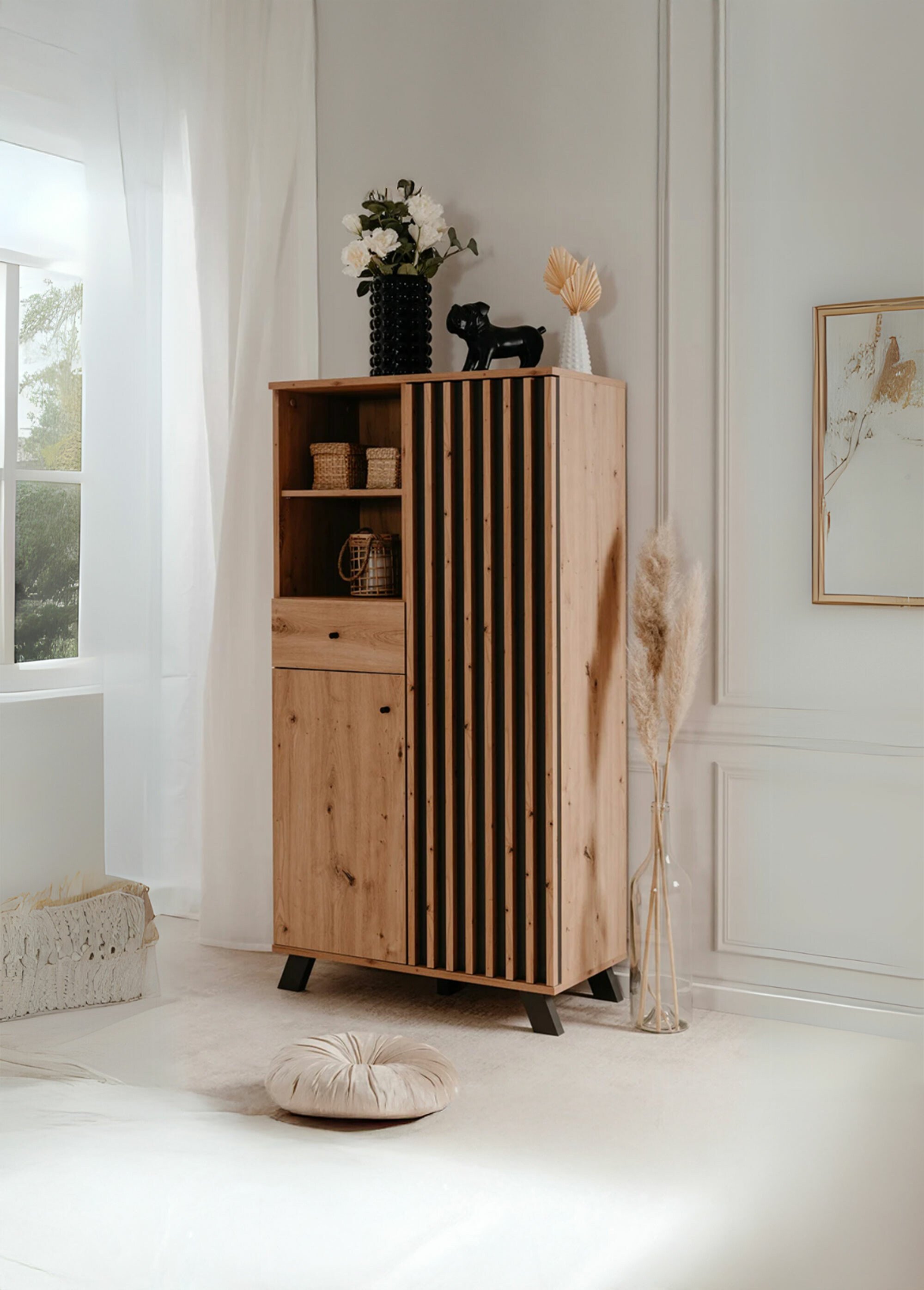 LUBLIN Armoire décor fantaisie chêne MARRON CAL-14013133 SI1