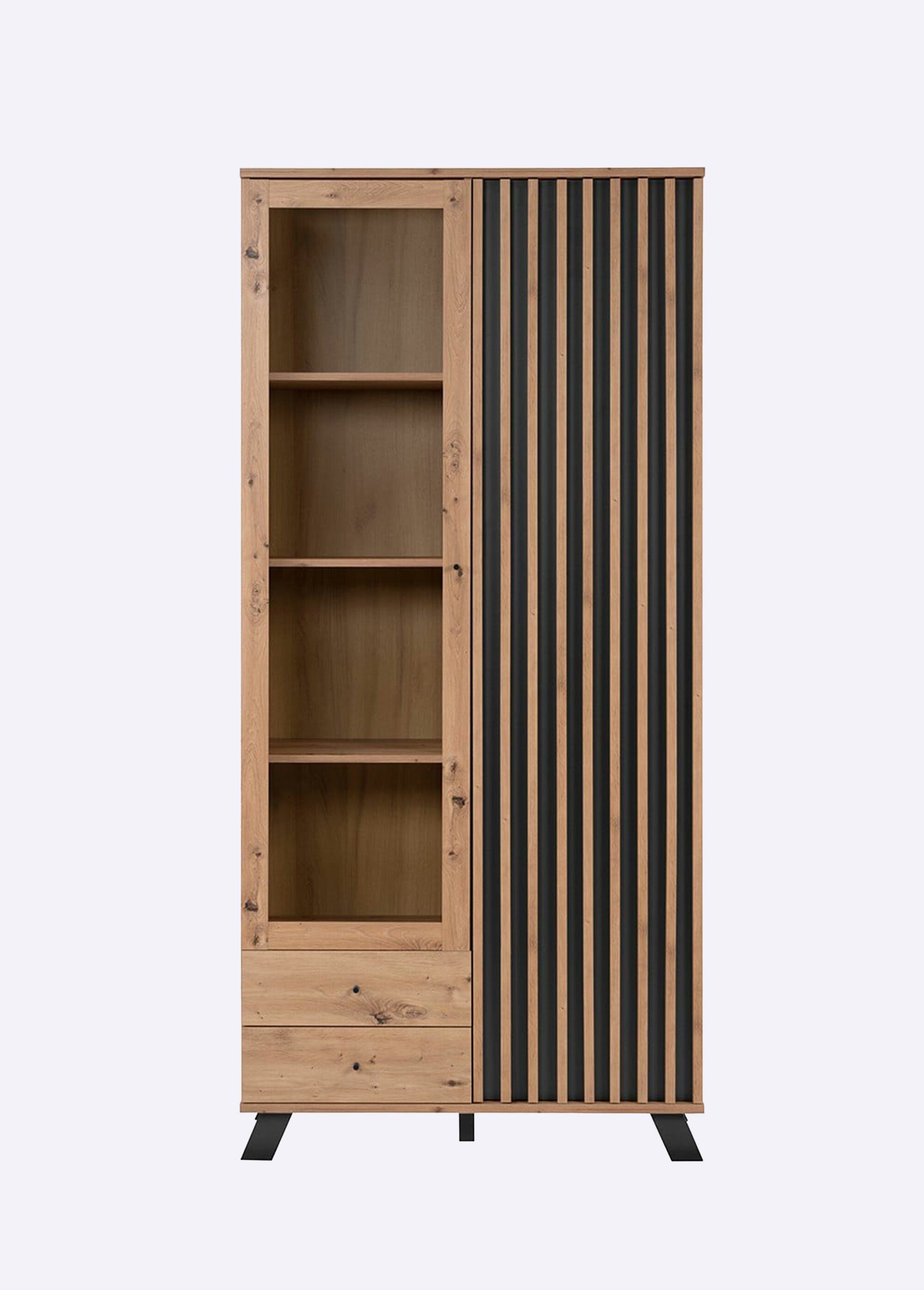 LUBLIN Vaisselier décor fantaisie chêne MARRON CAL-13572133 FA1