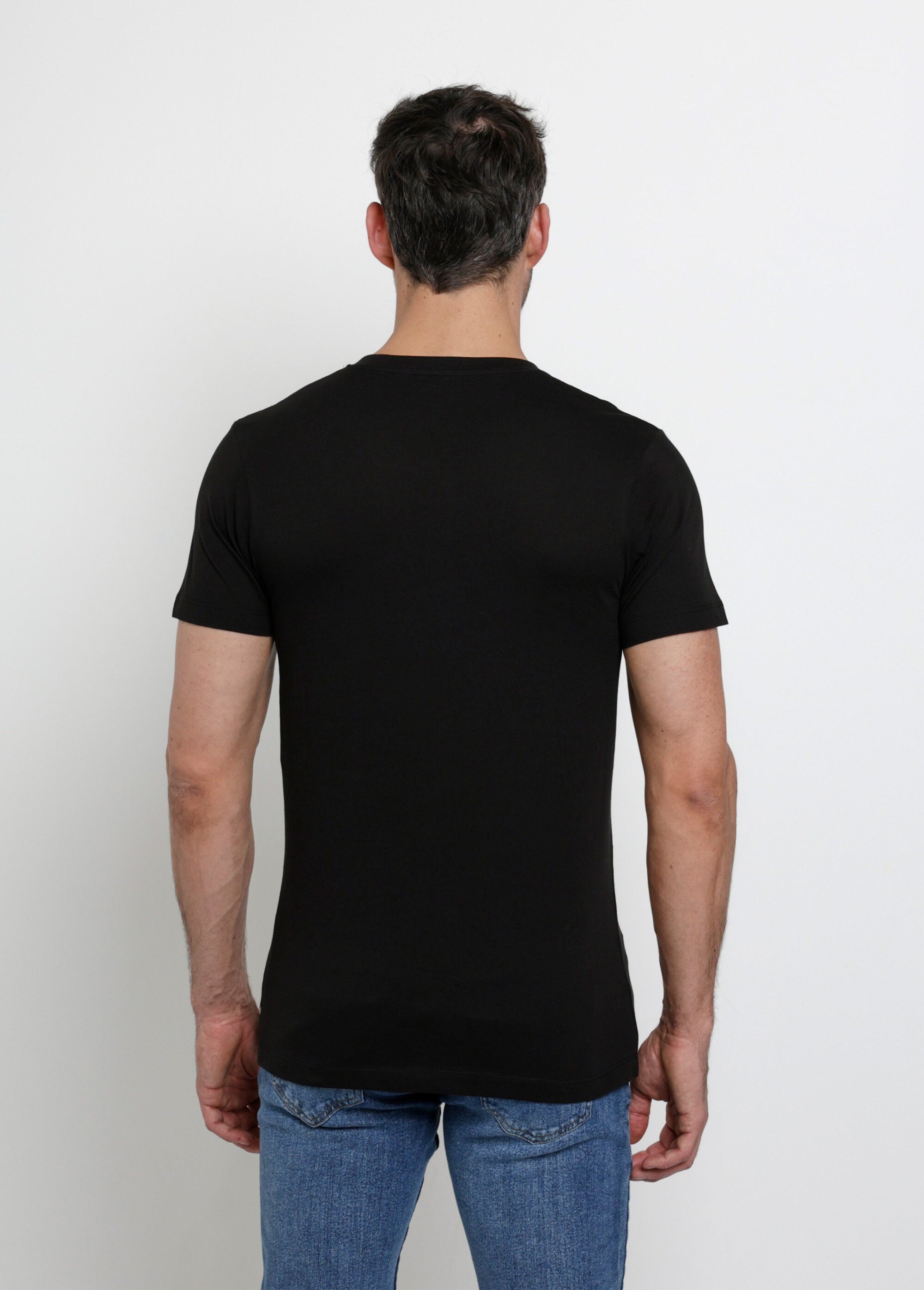 T-shirt col V à manches longues, foncé