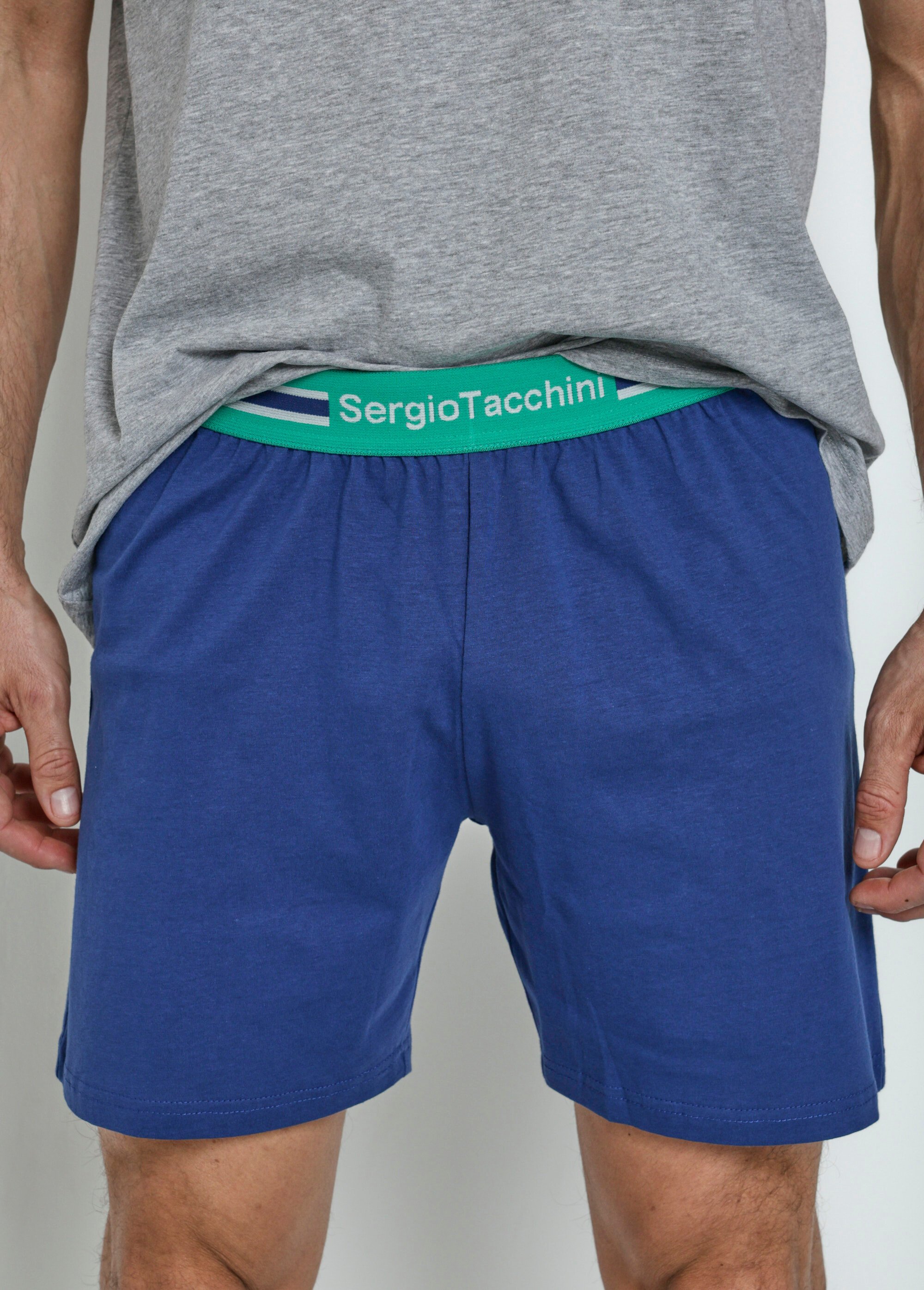 Pyjama short coton logo 3D, thème clair
