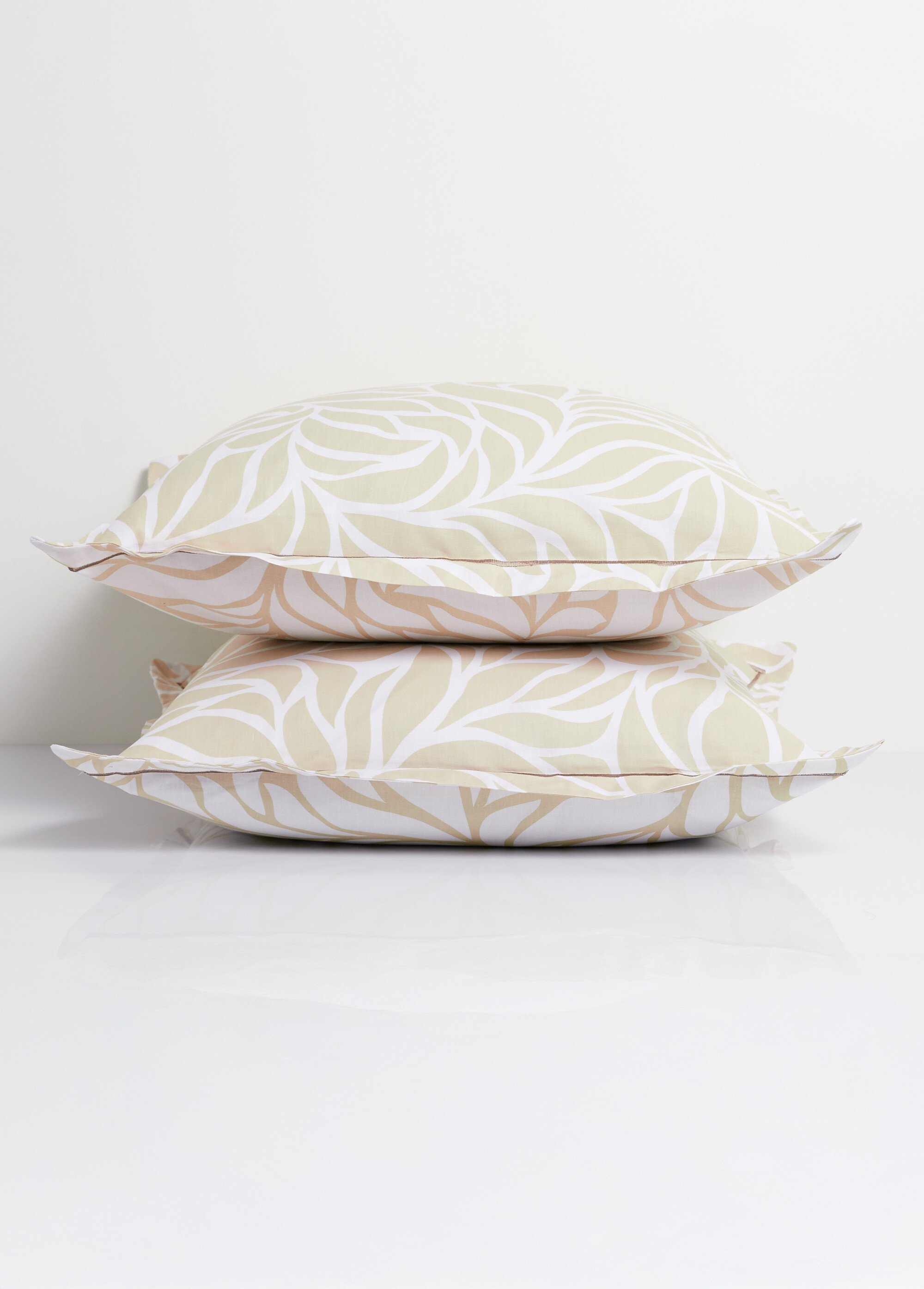 Parure housse de couette coton, feuilles Beige ZAC-DAPHNE DE2