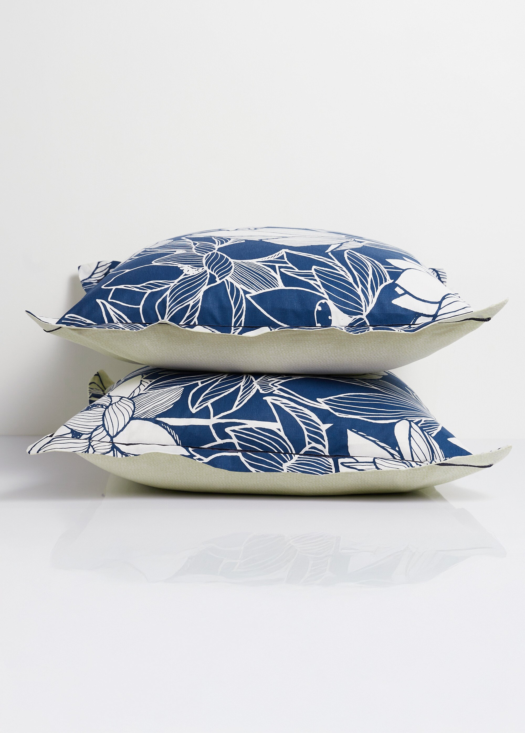 Parure housse de couette coton, lotus Bleu ZAC-ABBIE DE2