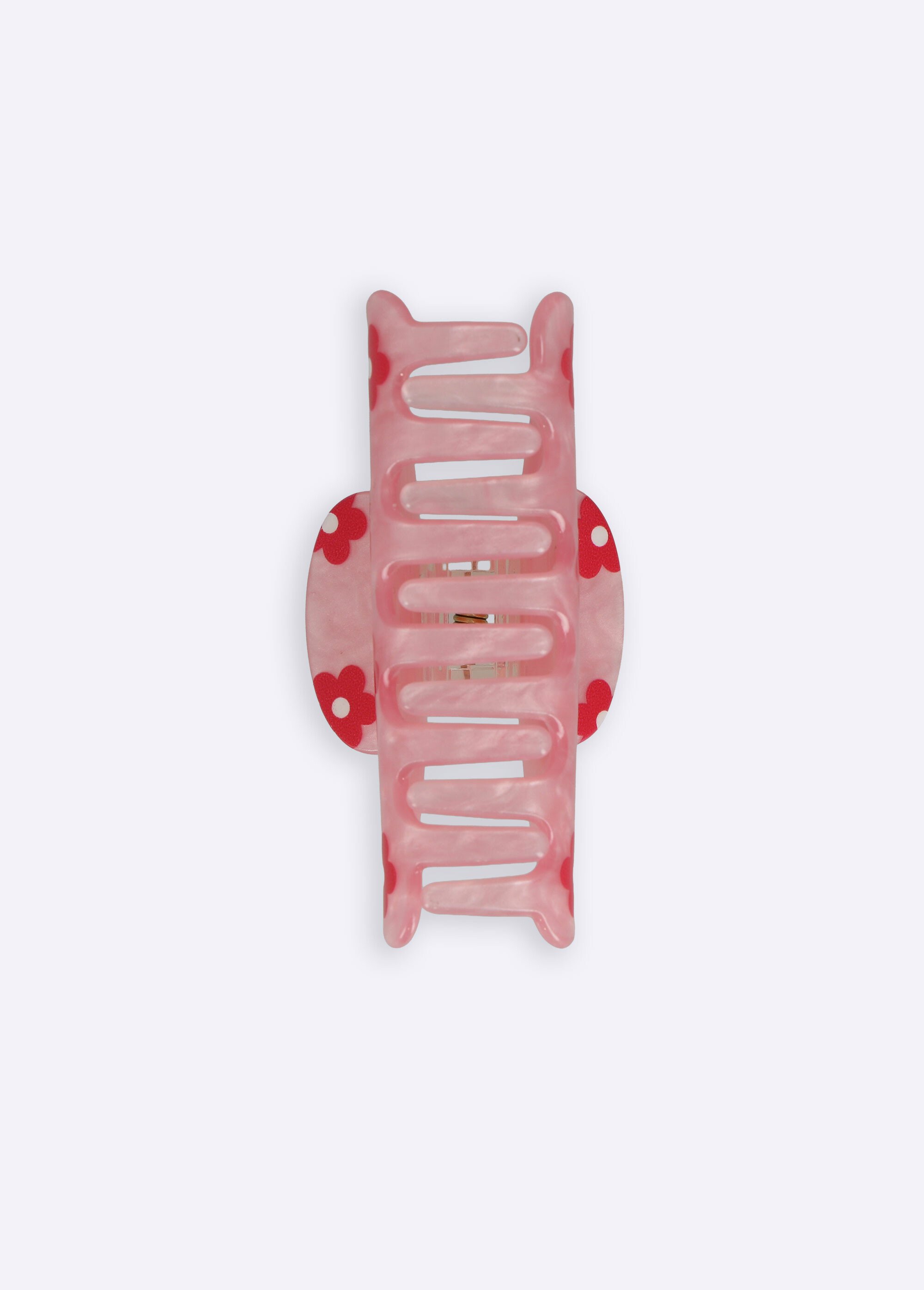 Pince à cheveux nacrée, décor fleurs Femme Rose JCH-PINCFCFLEUR DE1