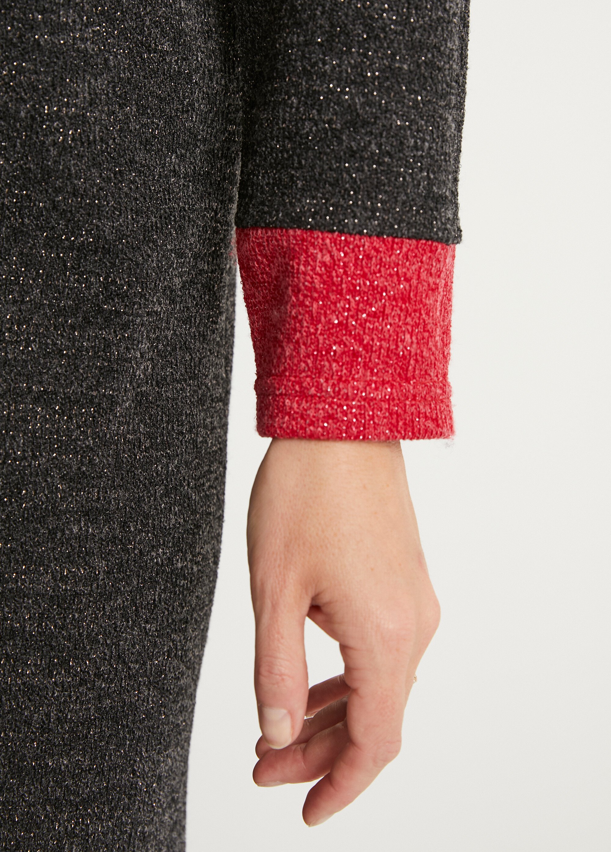 Robe courte droite maille chaude col rond Femme Noir HAPOLINE DE1