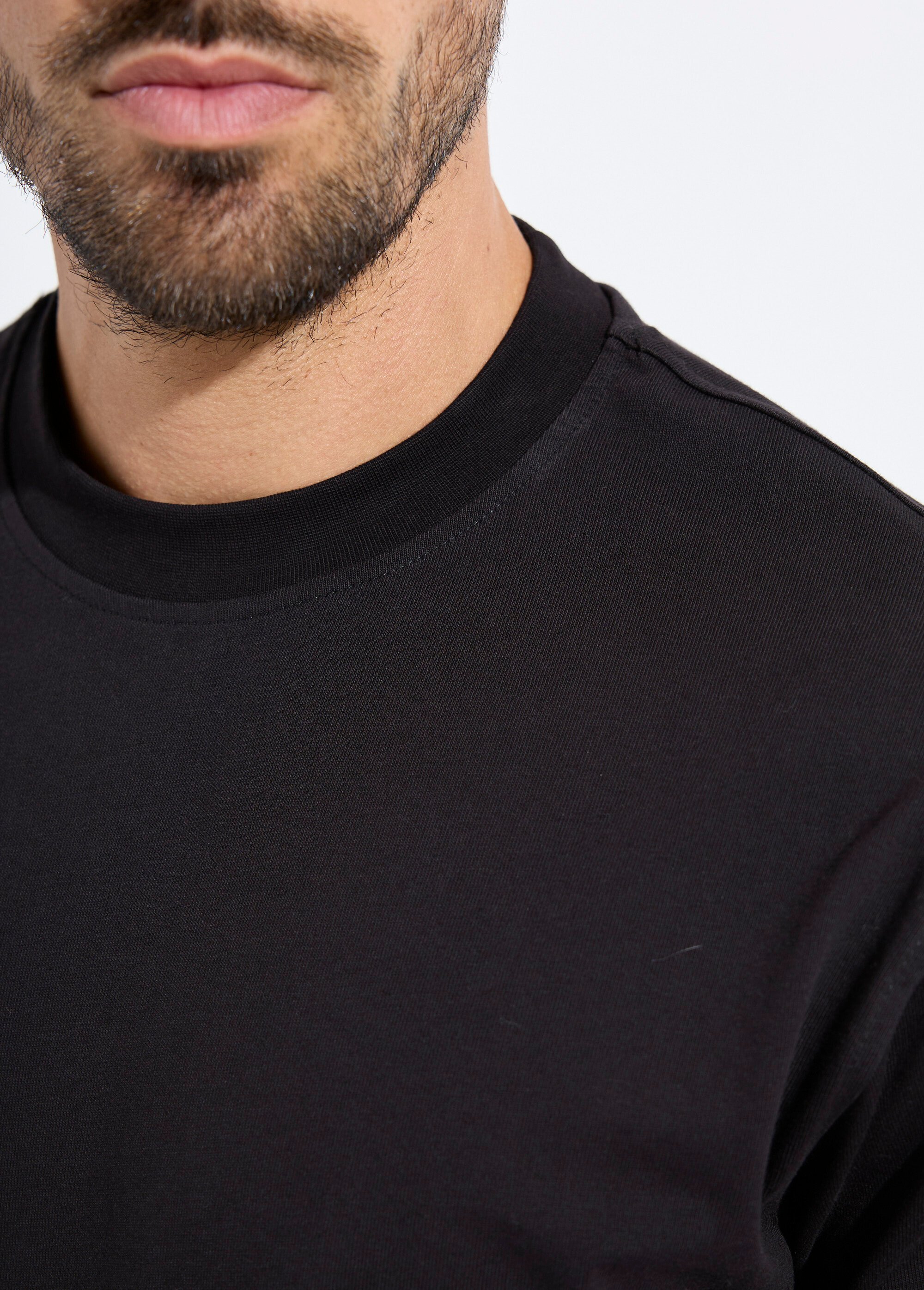 T-shirt col rond en coton épais