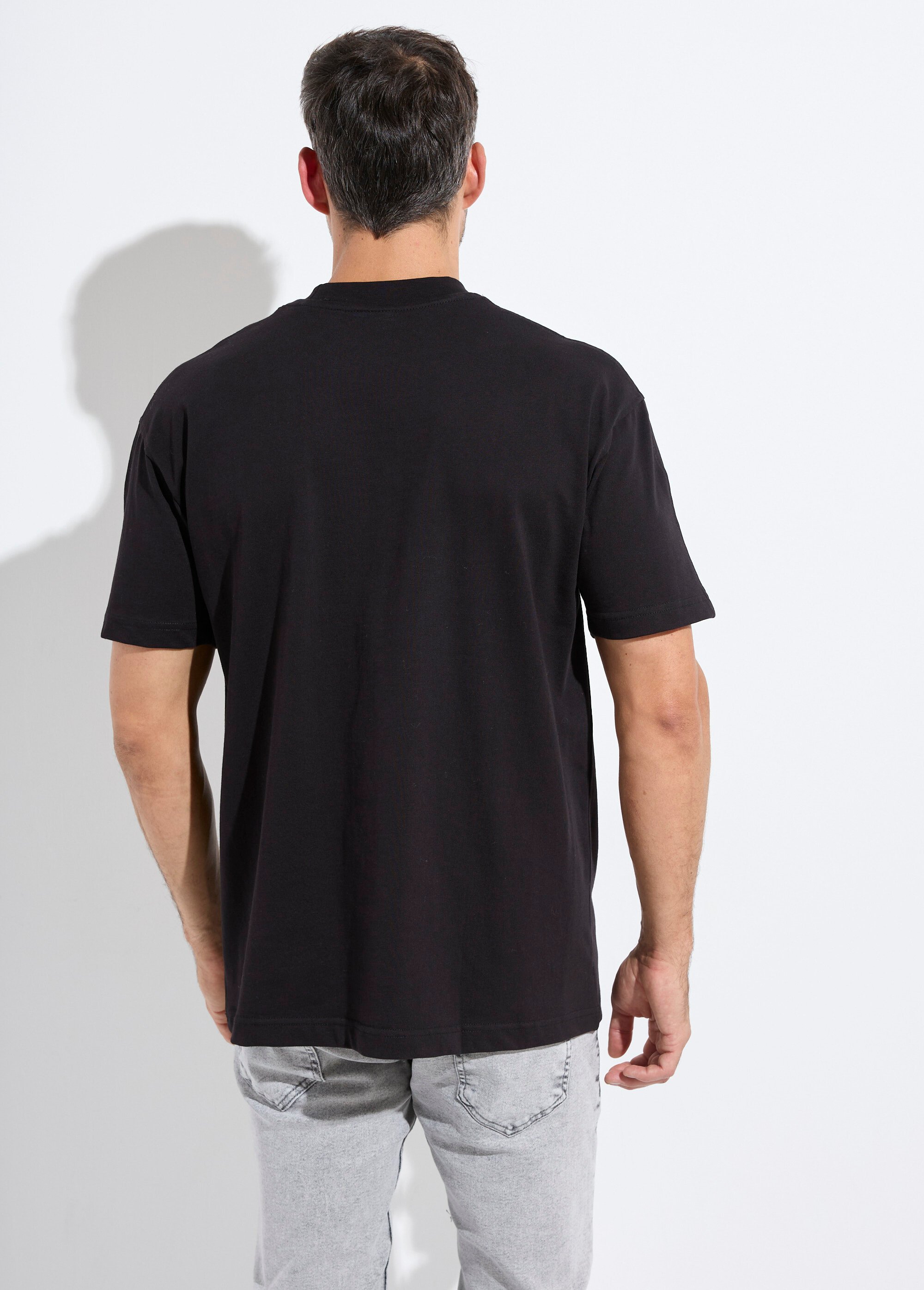 T-shirt col rond en coton épais