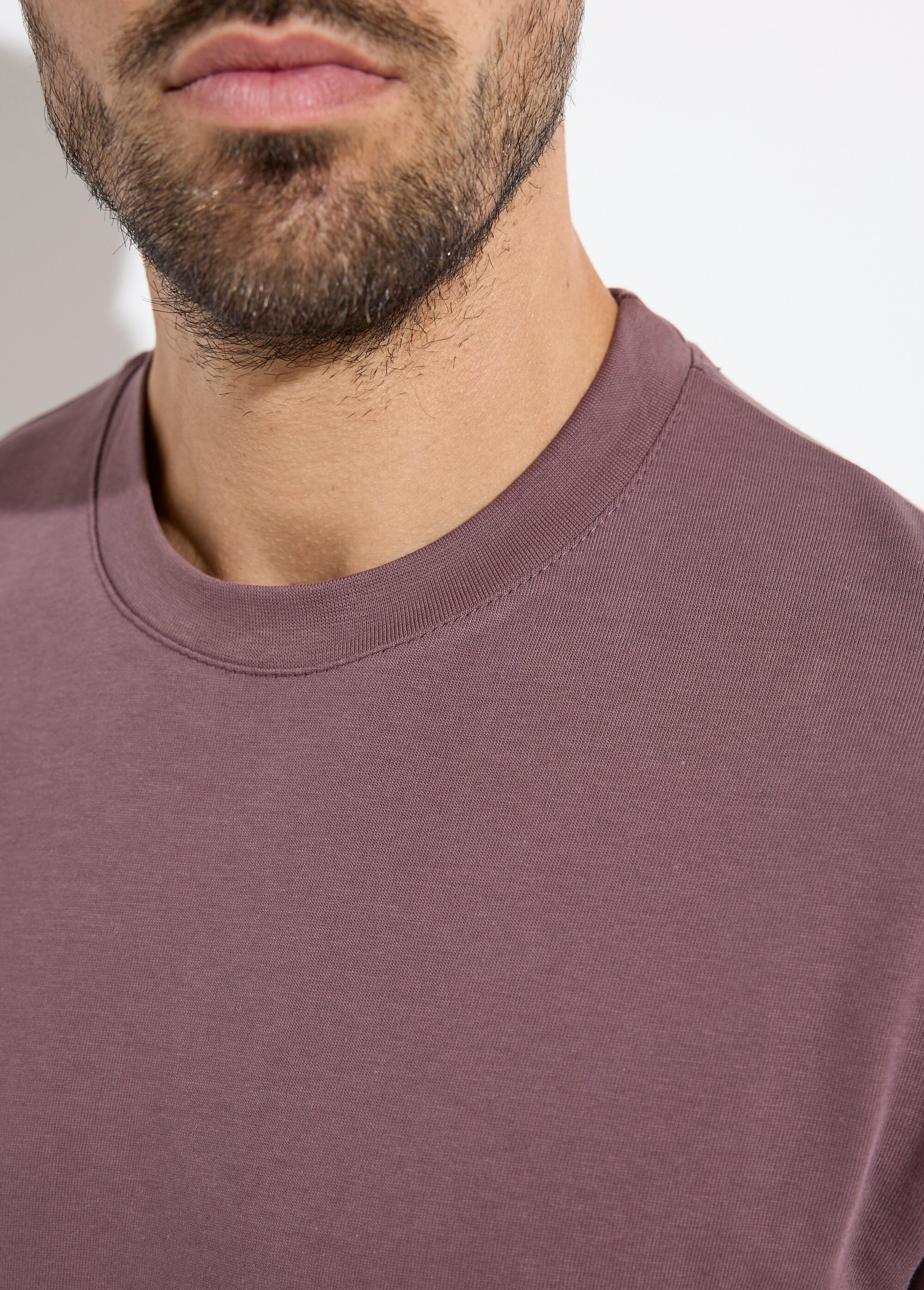 T-shirt col rond en coton épais