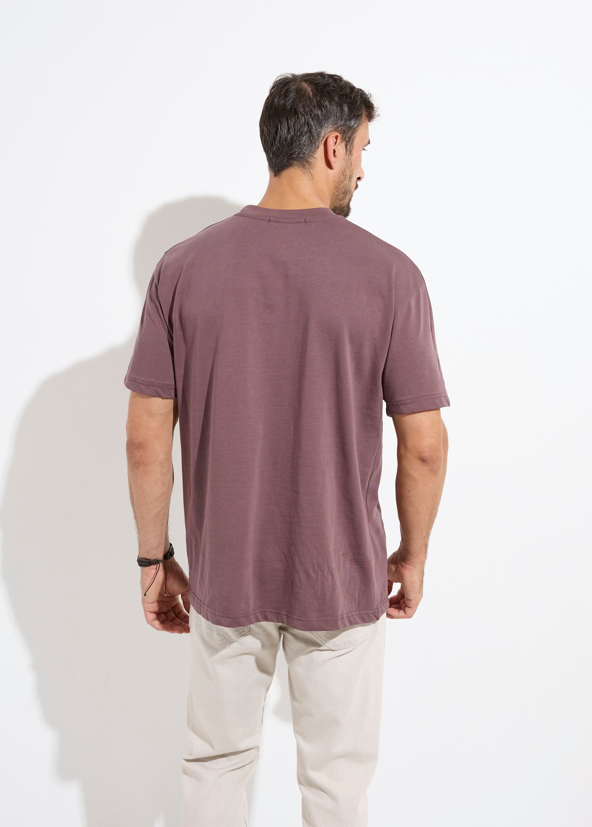 T-shirt col rond en coton épais