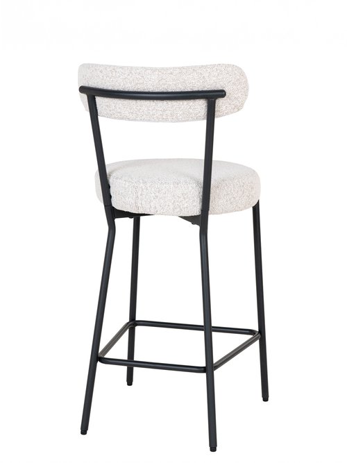 Tabouret de bar bouclette, structure métal BLANC HN-1001361 DO1