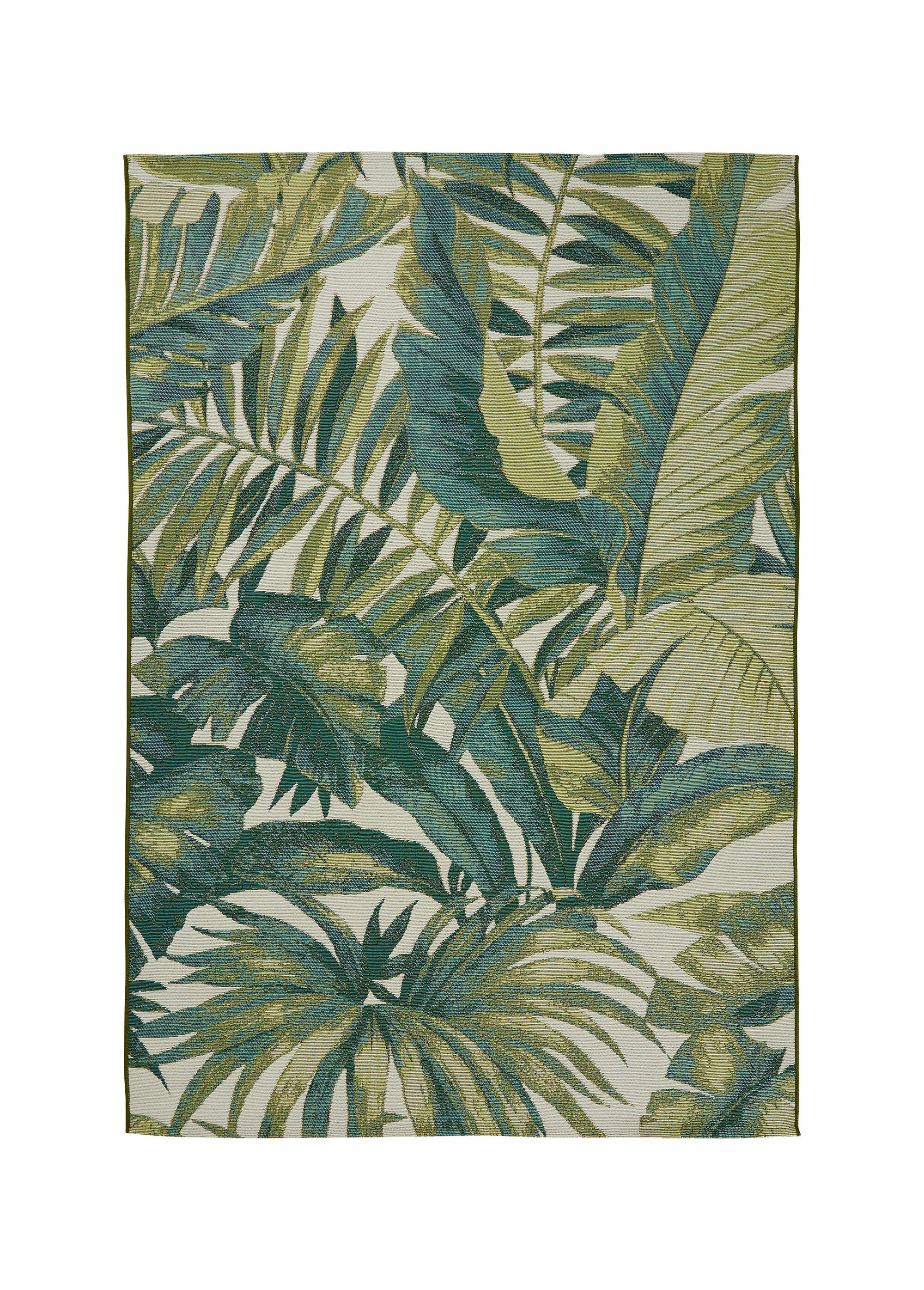 Tapis d'extérieur motif feuilles/fleurs VERT JJA-209098 FA1