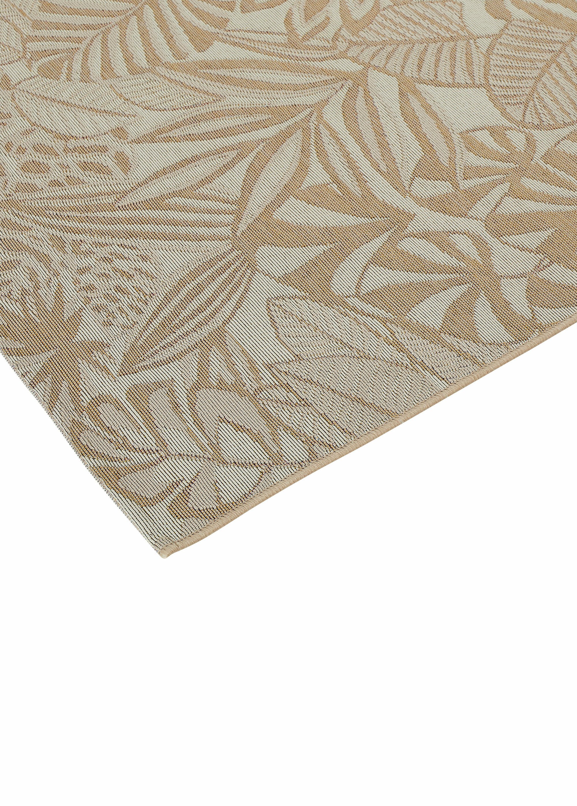 Tapis d'extérieur motif feuilles/fleurs BEIGE JJA-209098 DE1