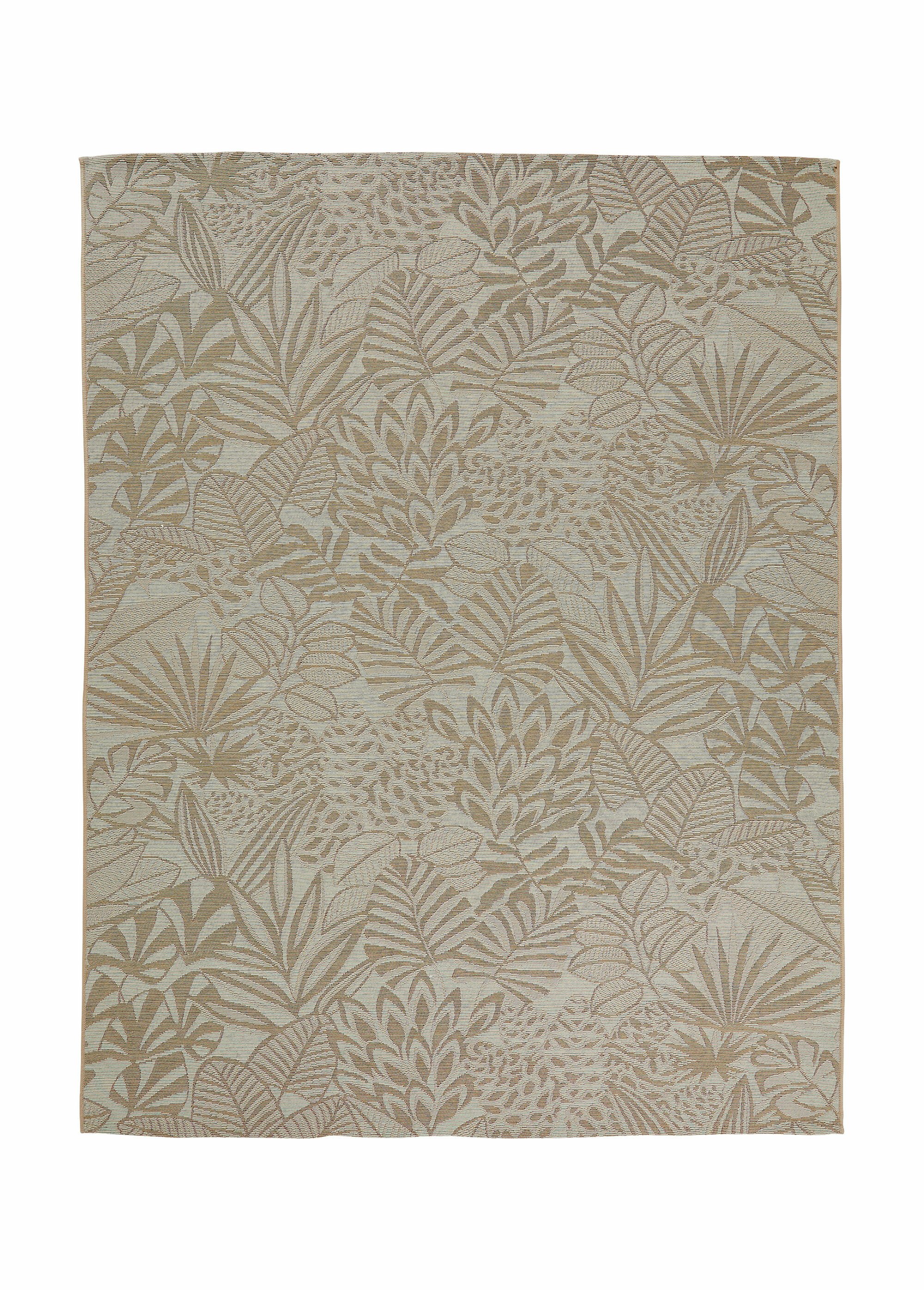 Tapis d'extérieur motif feuilles/fleurs BEIGE JJA-209098 FA1