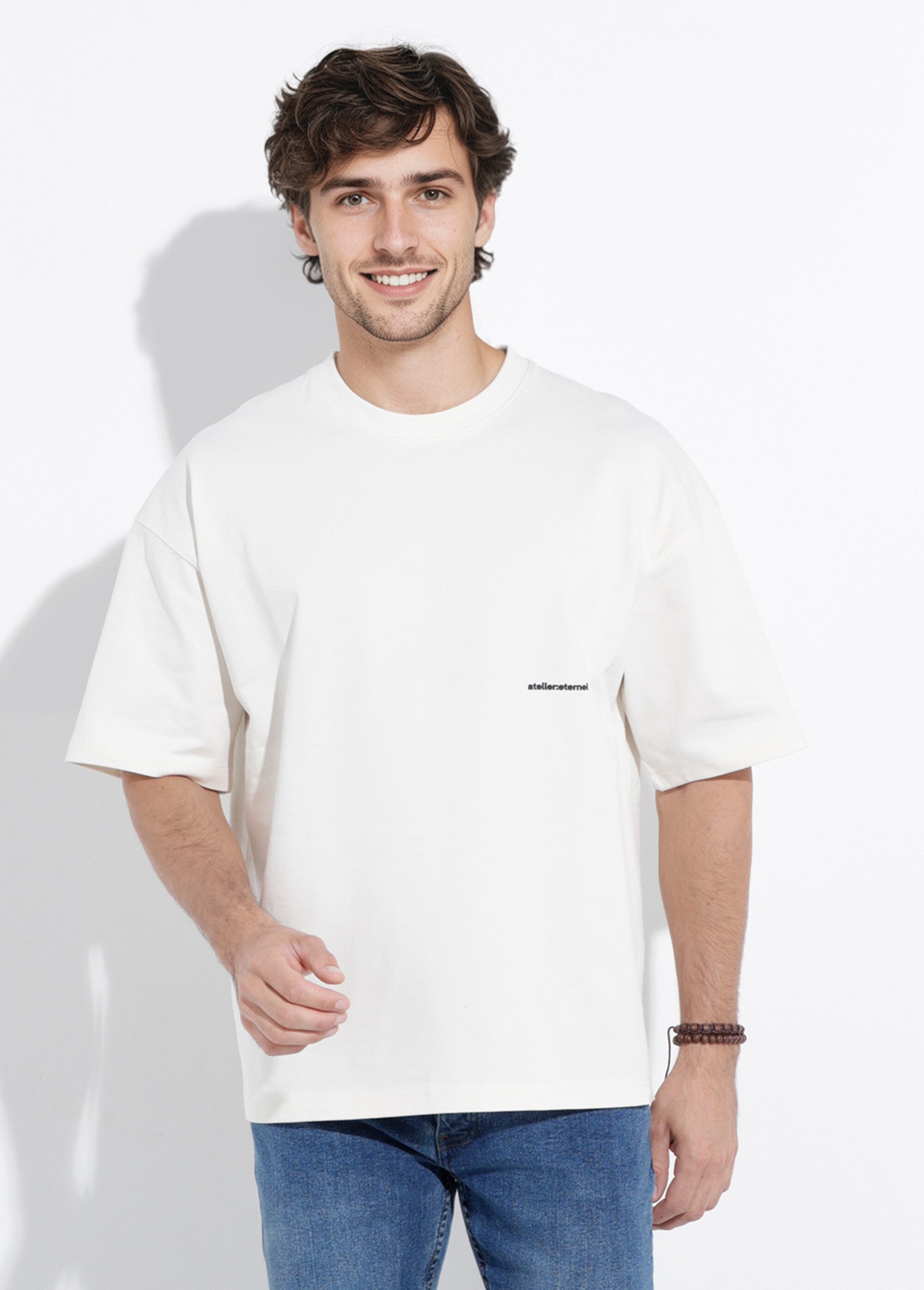 T-shirt inscriptions devant et dos Homme Beige IKA-25002 FA1