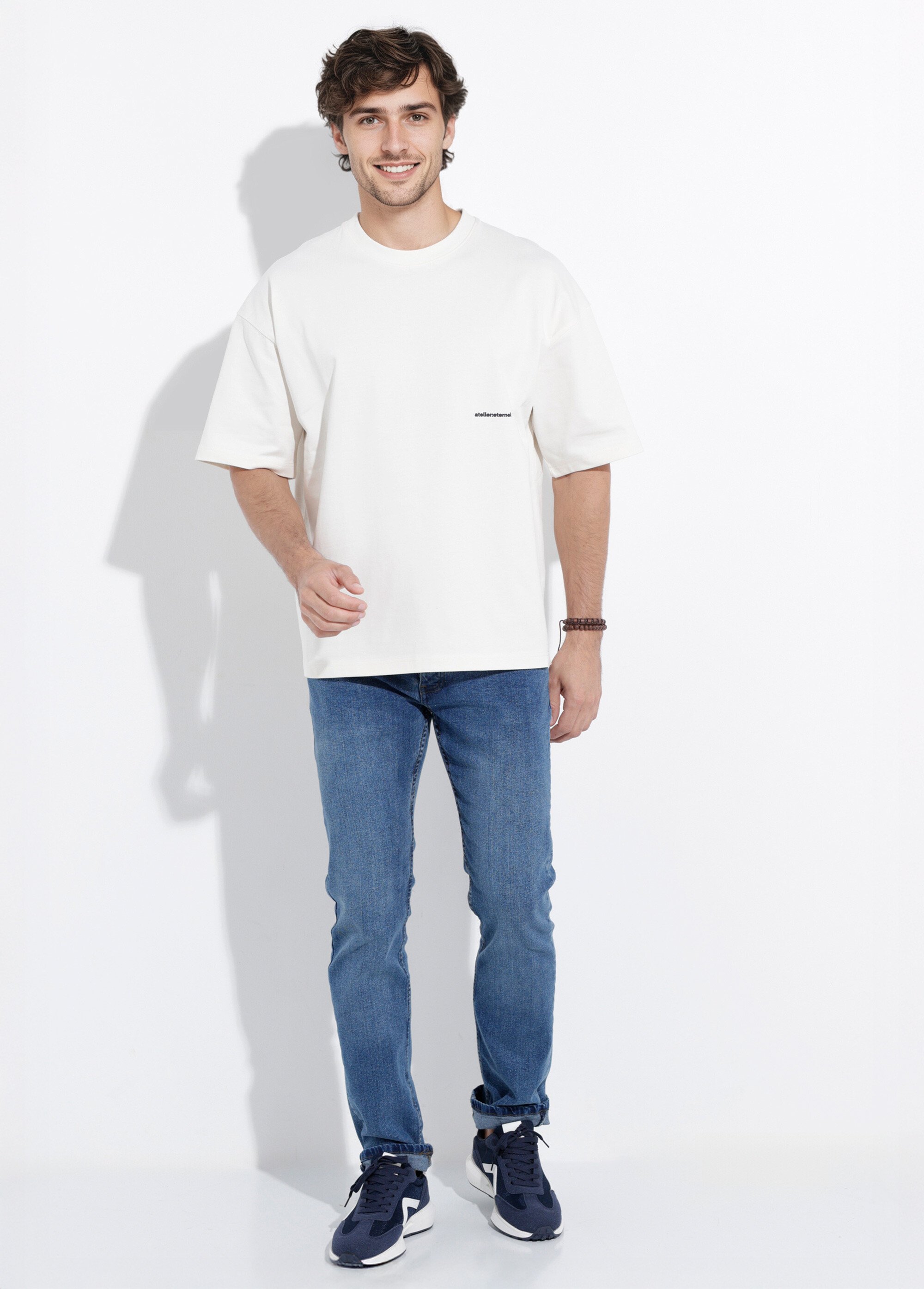 T-shirt inscriptions devant et dos Homme Beige IKA-25002 SF1