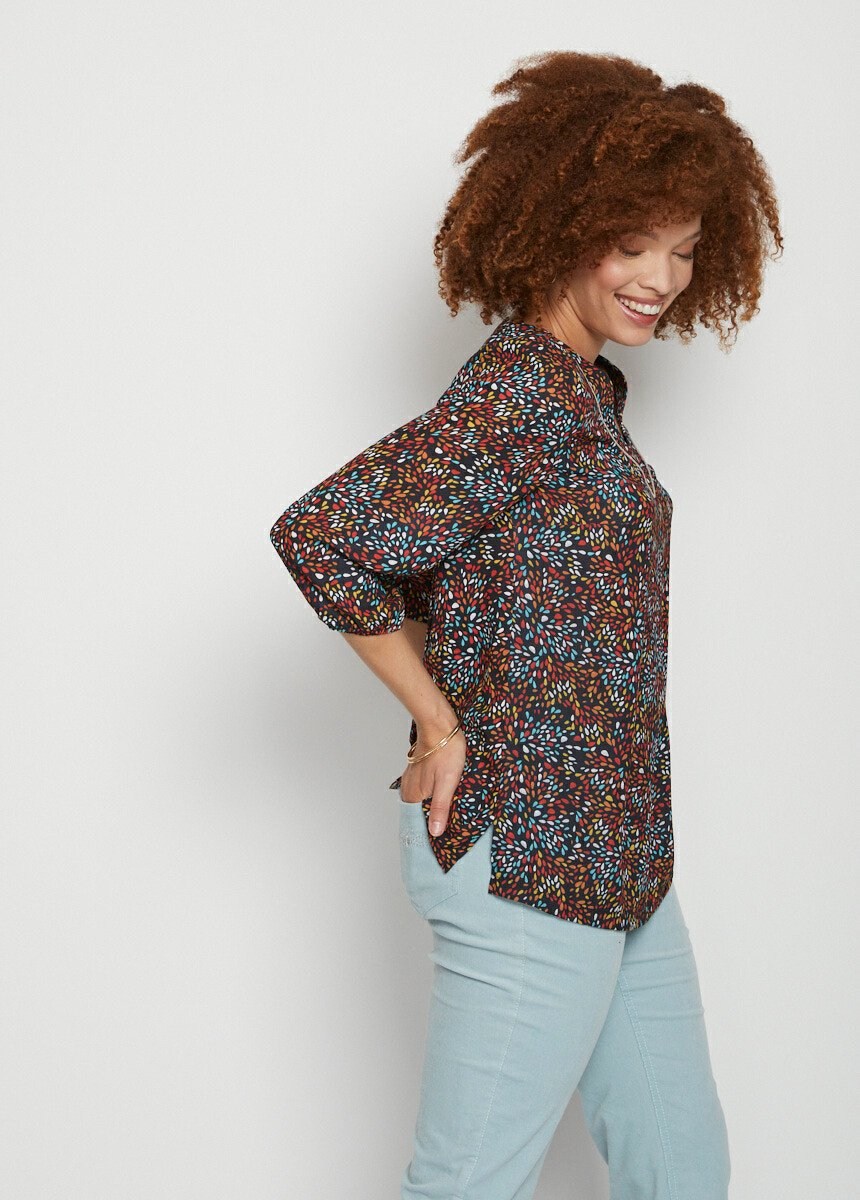 Tunique col V unie ou imprimée Femme Orange CALCIN DR1