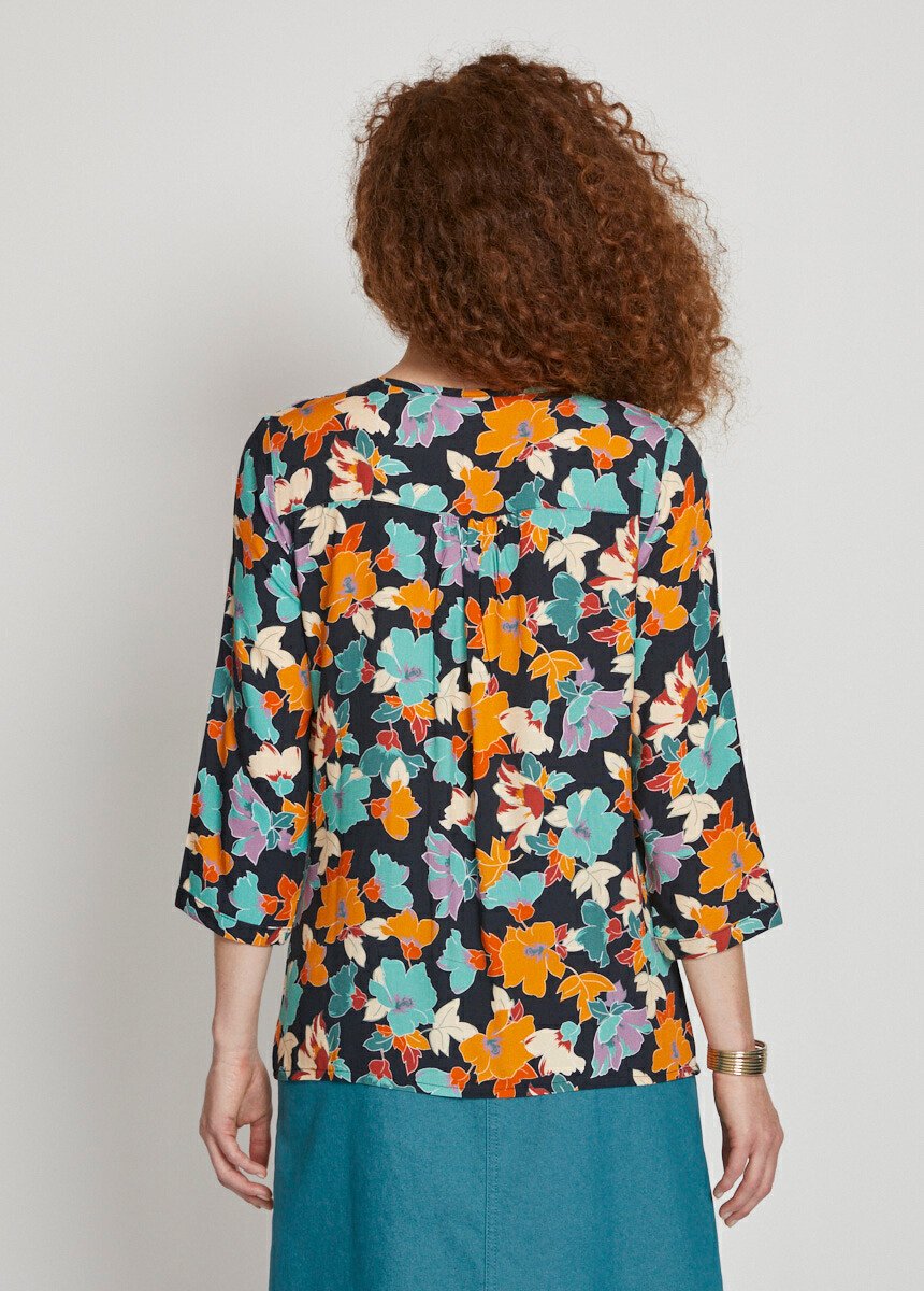 Tunique imprimé floral manches 3/4