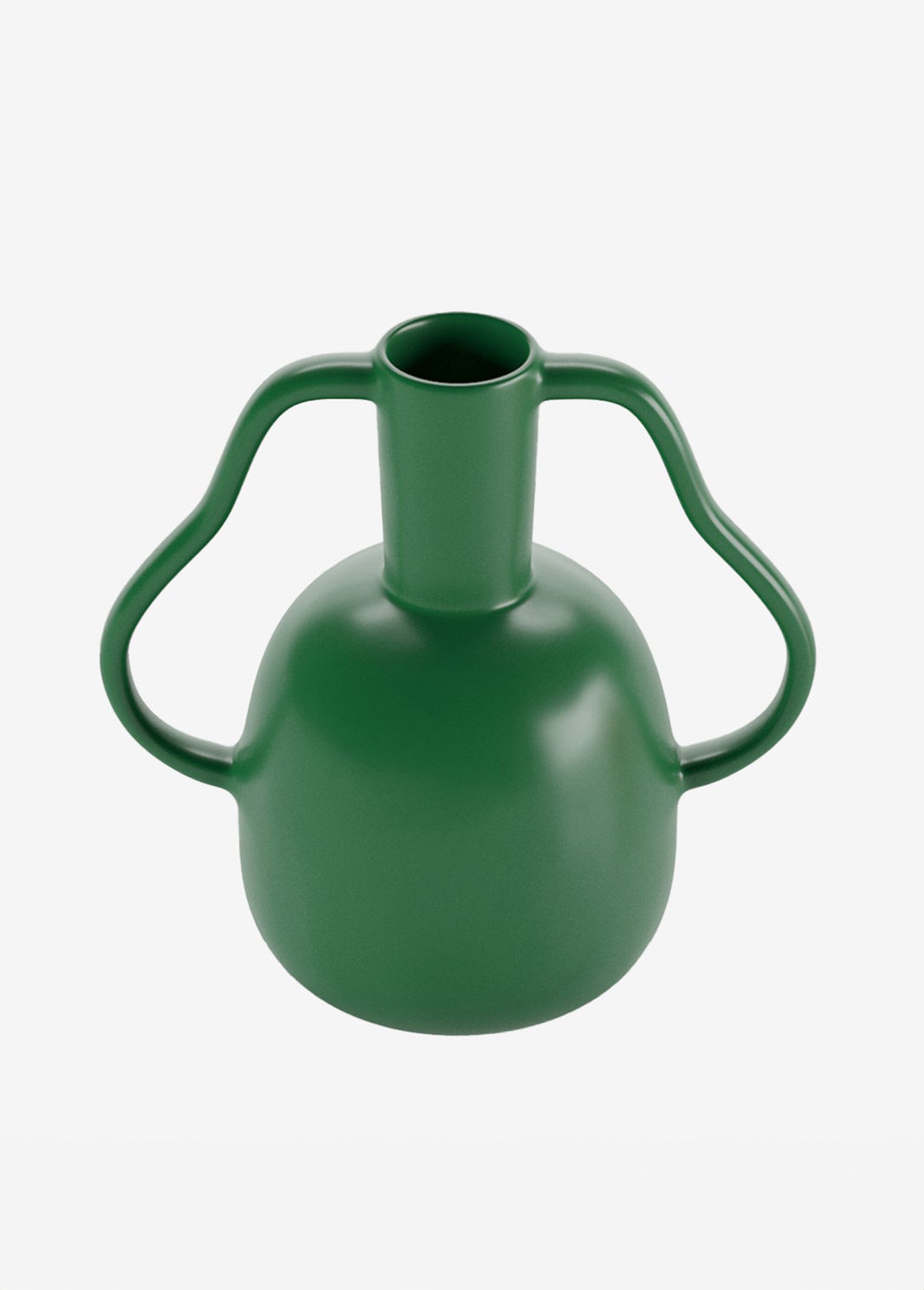 Vase fantaisie céramique, poignées ondulées Vert POT-RIO DE1
