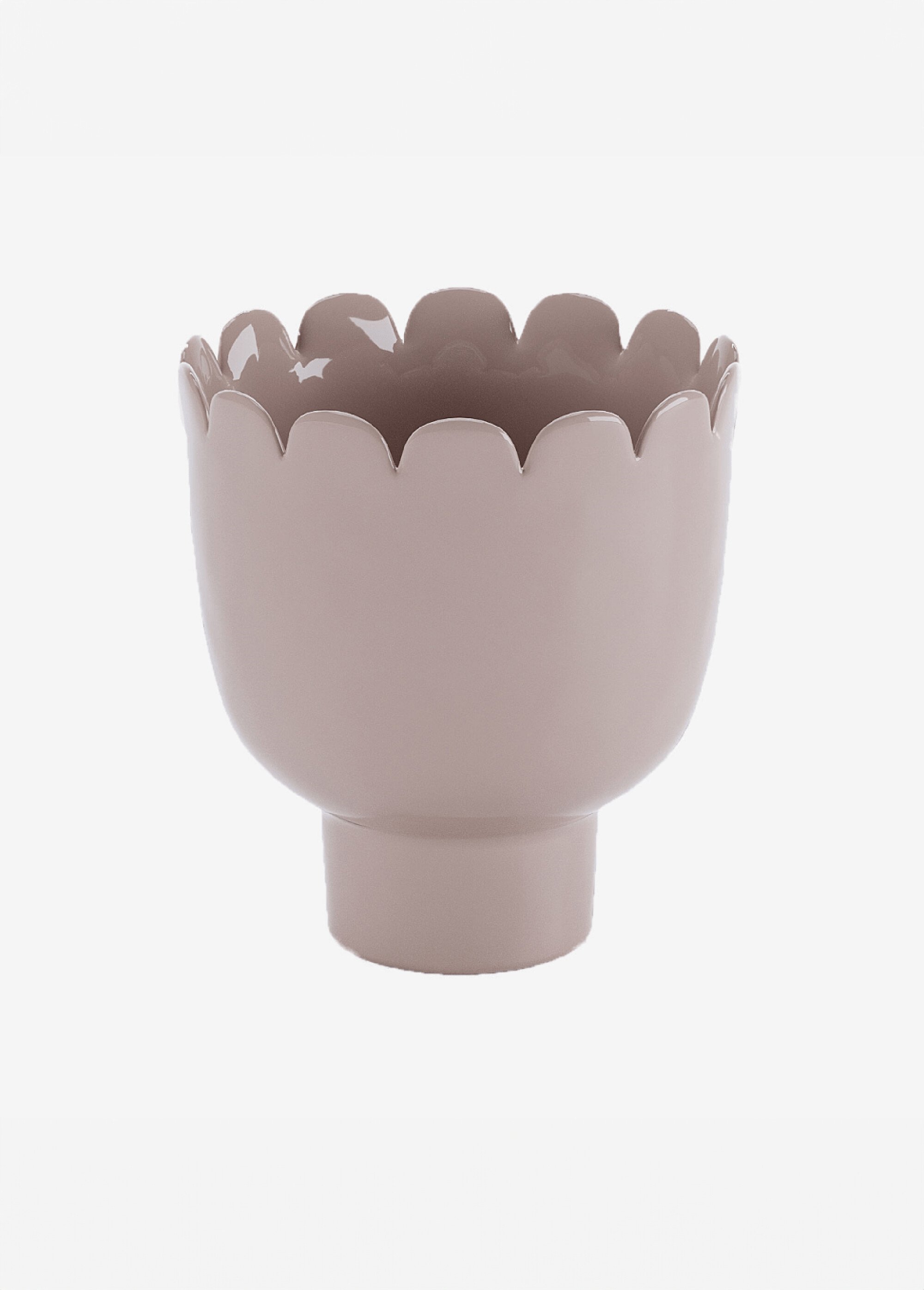Vase large en céramique, bord écailles Rose POT-MARCEAU FA1